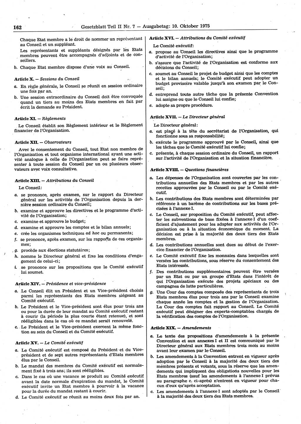 Gesetzblatt (GBl.) der Deutschen Demokratischen Republik (DDR) Teil ⅠⅠ 1975, Seite 162 (GBl. DDR ⅠⅠ 1975, S. 162)
