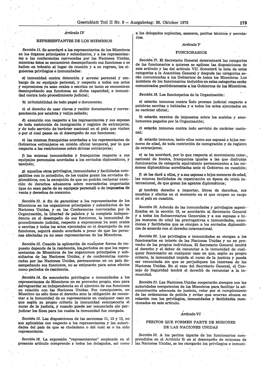 Gesetzblatt (GBl.) der Deutschen Demokratischen Republik (DDR) Teil ⅠⅠ 1975, Seite 179 (GBl. DDR ⅠⅠ 1975, S. 179)