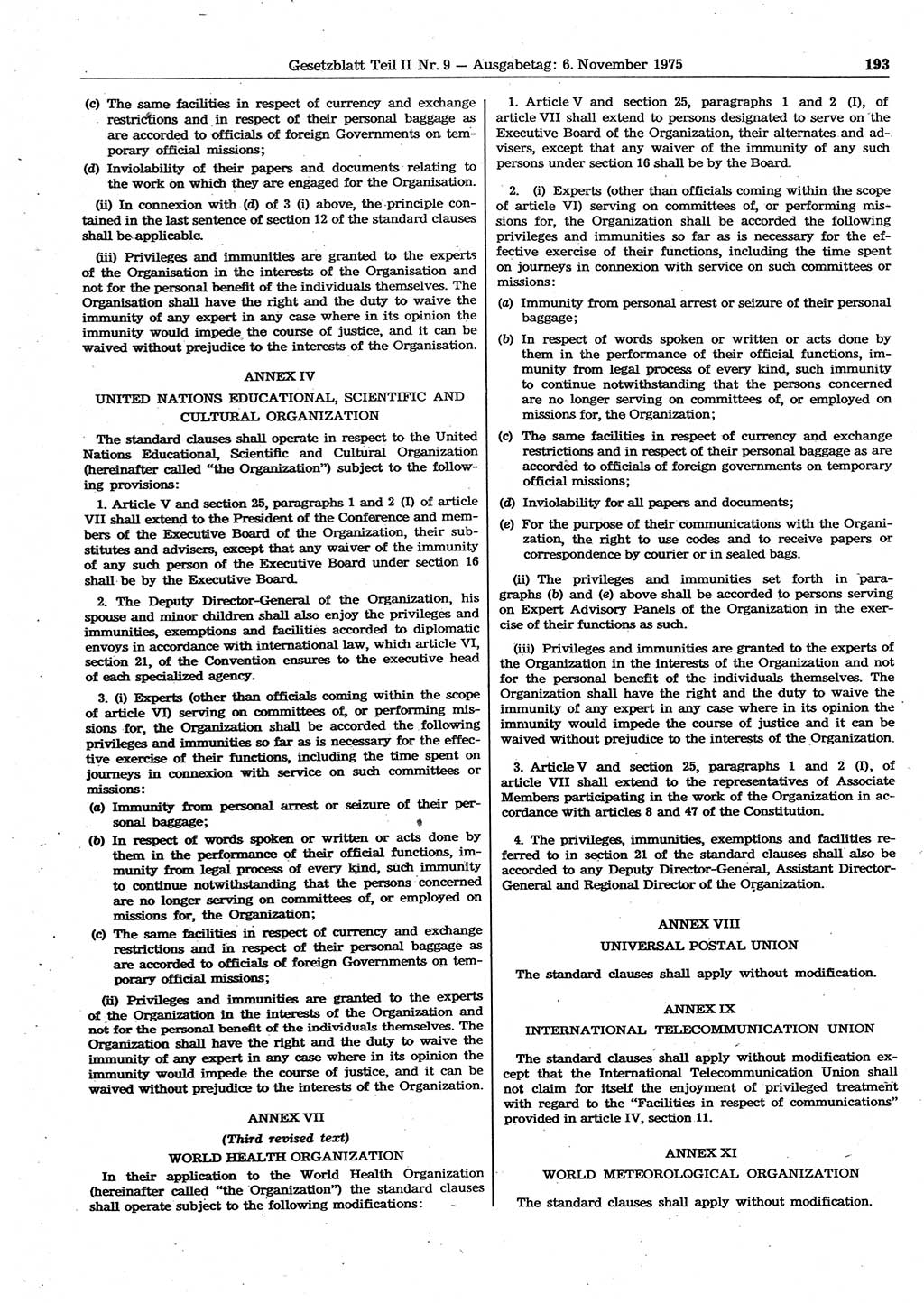 Gesetzblatt (GBl.) der Deutschen Demokratischen Republik (DDR) Teil ⅠⅠ 1975, Seite 193 (GBl. DDR ⅠⅠ 1975, S. 193)