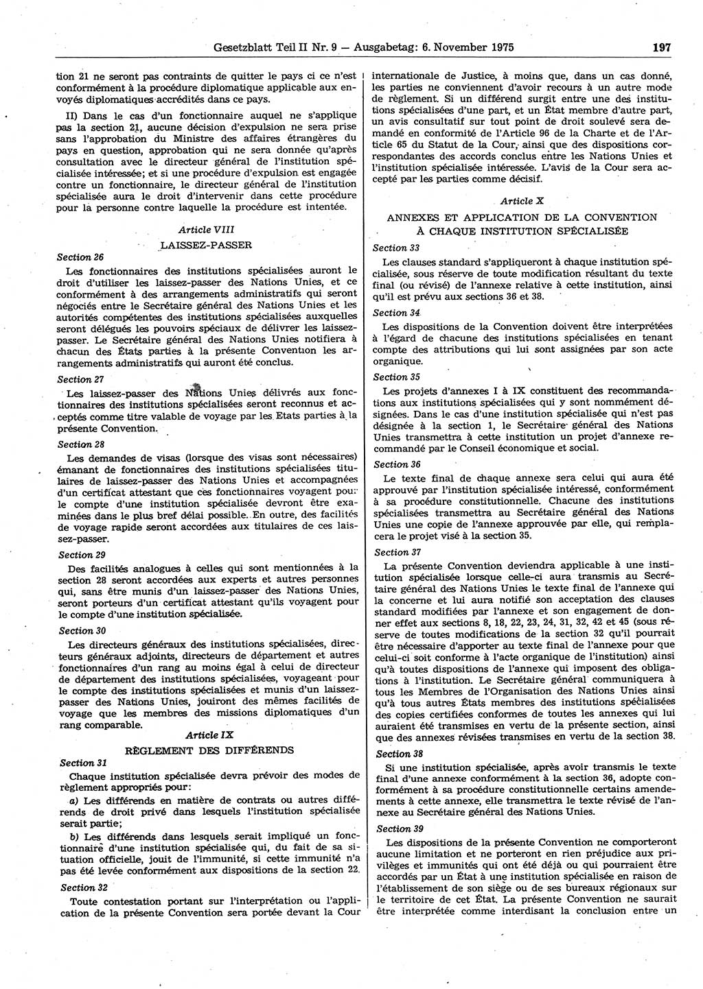 Gesetzblatt (GBl.) der Deutschen Demokratischen Republik (DDR) Teil ⅠⅠ 1975, Seite 197 (GBl. DDR ⅠⅠ 1975, S. 197)