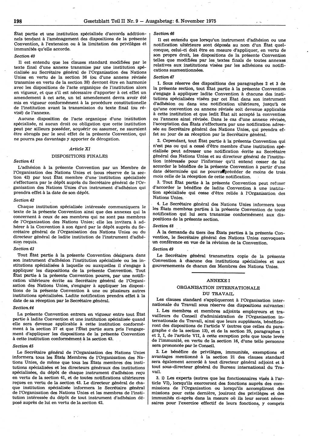 Gesetzblatt (GBl.) der Deutschen Demokratischen Republik (DDR) Teil ⅠⅠ 1975, Seite 198 (GBl. DDR ⅠⅠ 1975, S. 198)