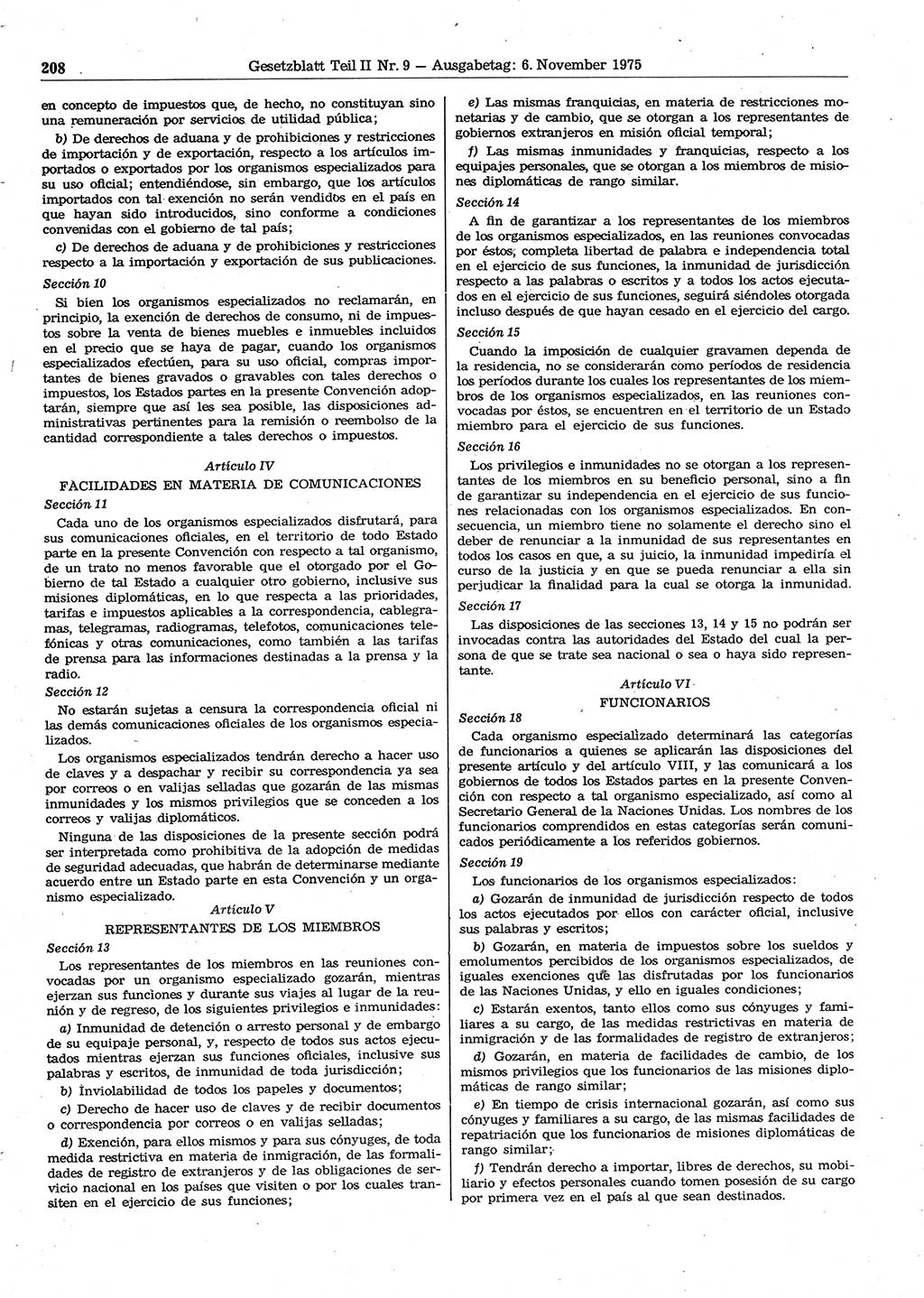 Gesetzblatt (GBl.) der Deutschen Demokratischen Republik (DDR) Teil ⅠⅠ 1975, Seite 208 (GBl. DDR ⅠⅠ 1975, S. 208)
