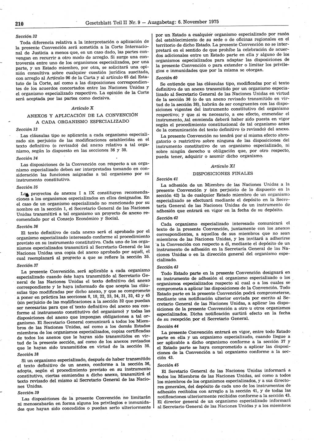 Gesetzblatt (GBl.) der Deutschen Demokratischen Republik (DDR) Teil ⅠⅠ 1975, Seite 210 (GBl. DDR ⅠⅠ 1975, S. 210)