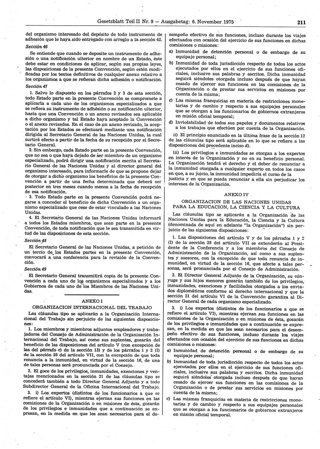 Gesetzblatt (GBl.) der Deutschen Demokratischen Republik (DDR) Teil ⅠⅠ 1975, Seite 211 (GBl. DDR ⅠⅠ 1975, S. 211)
