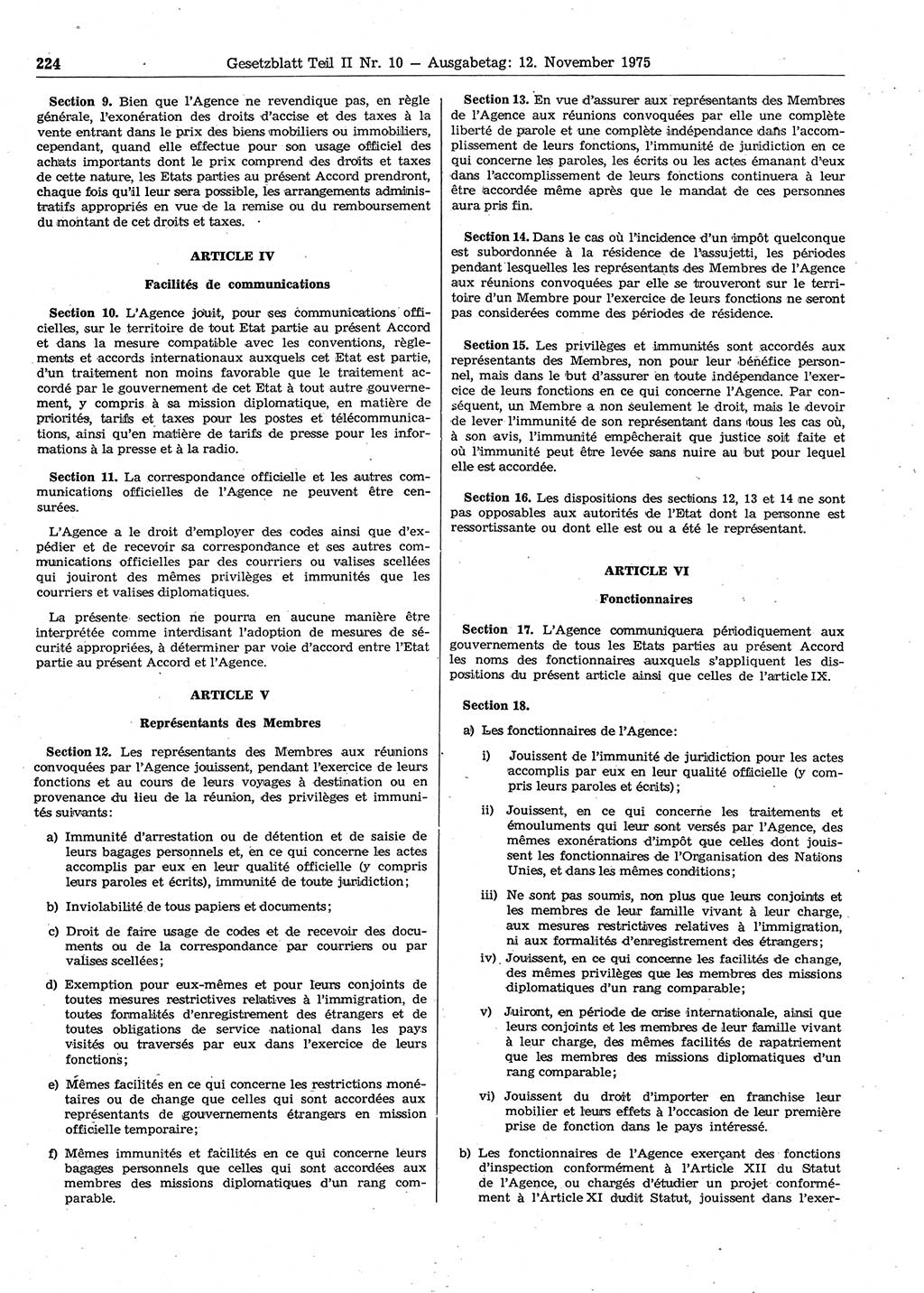 Gesetzblatt (GBl.) der Deutschen Demokratischen Republik (DDR) Teil ⅠⅠ 1975, Seite 224 (GBl. DDR ⅠⅠ 1975, S. 224)