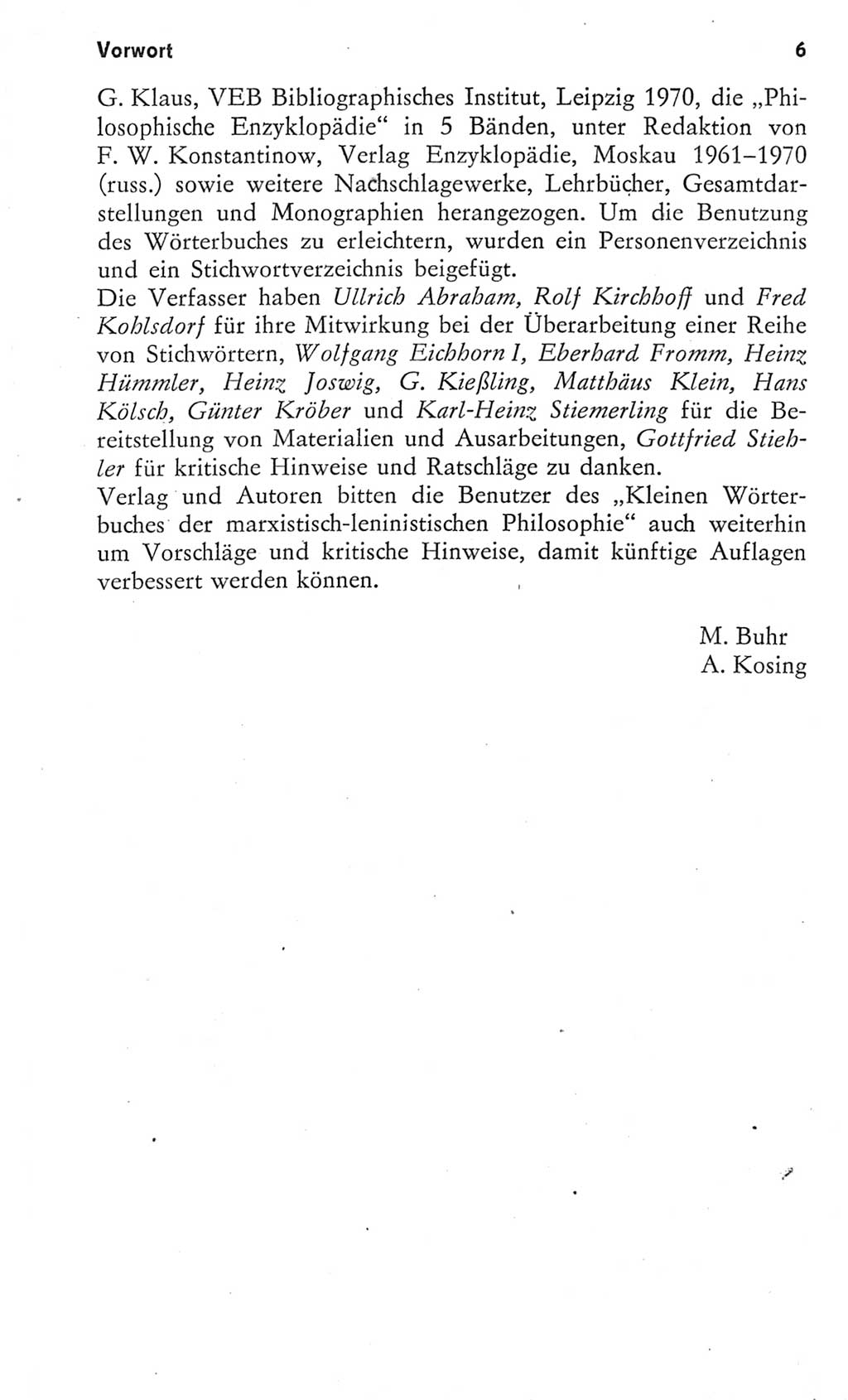 Kleines Wörterbuch der marxistisch-leninistischen Philosophie [Deutsche Demokratische Republik (DDR)] 1975, Seite 6 (Kl. Wb. ML Phil. DDR 1975, S. 6)