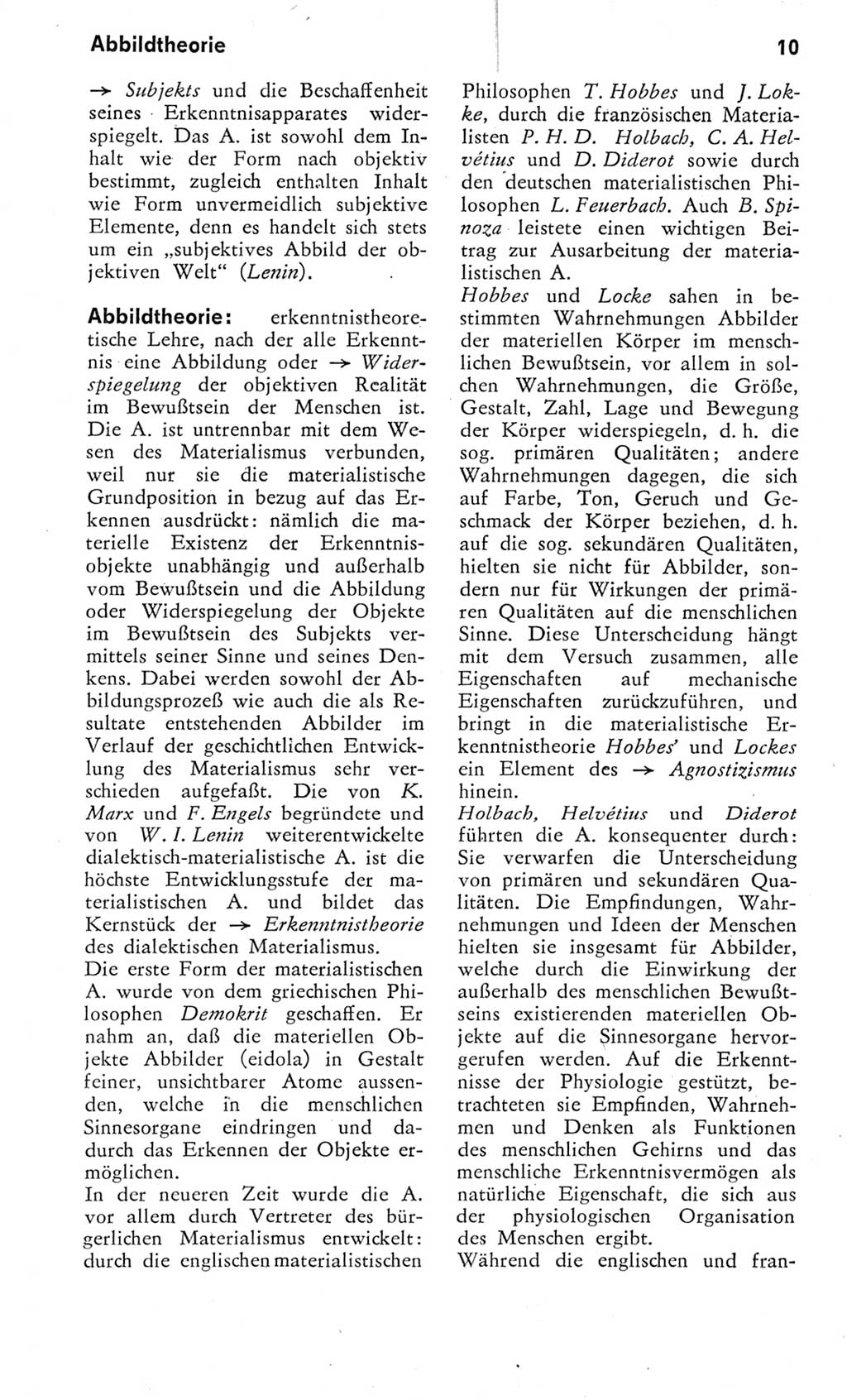 Kleines Wörterbuch der marxistisch-leninistischen Philosophie [Deutsche Demokratische Republik (DDR)] 1975, Seite 10 (Kl. Wb. ML Phil. DDR 1975, S. 10)