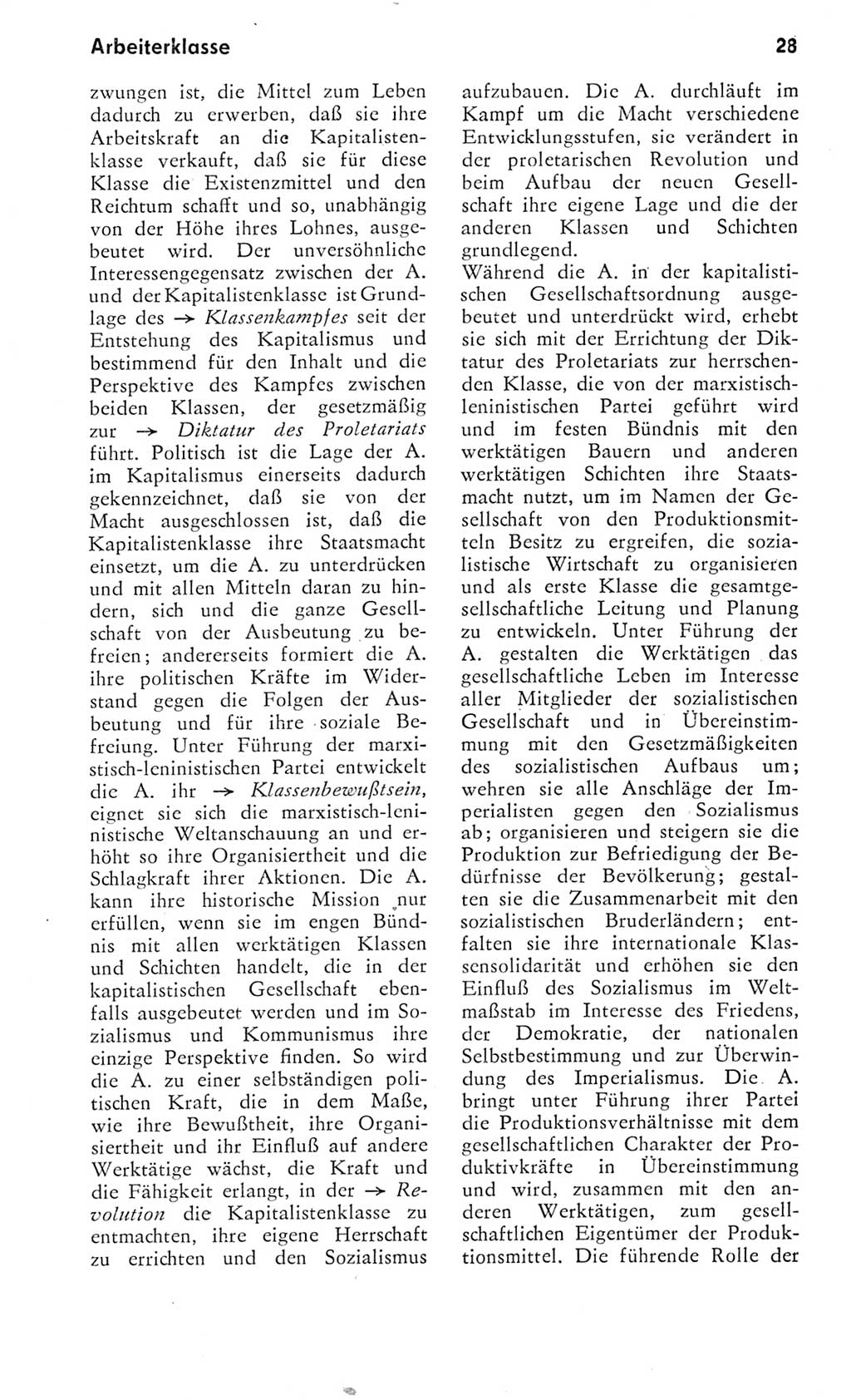 Kleines Wörterbuch der marxistisch-leninistischen Philosophie [Deutsche Demokratische Republik (DDR)] 1975, Seite 28 (Kl. Wb. ML Phil. DDR 1975, S. 28)
