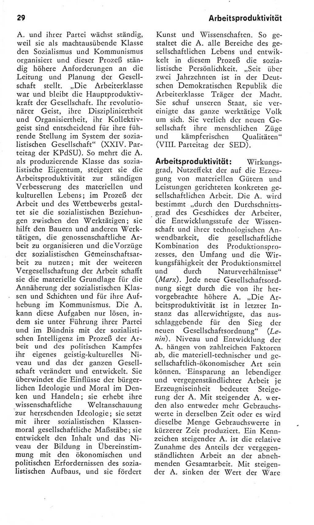 Kleines Wörterbuch der marxistisch-leninistischen Philosophie [Deutsche Demokratische Republik (DDR)] 1975, Seite 29 (Kl. Wb. ML Phil. DDR 1975, S. 29)