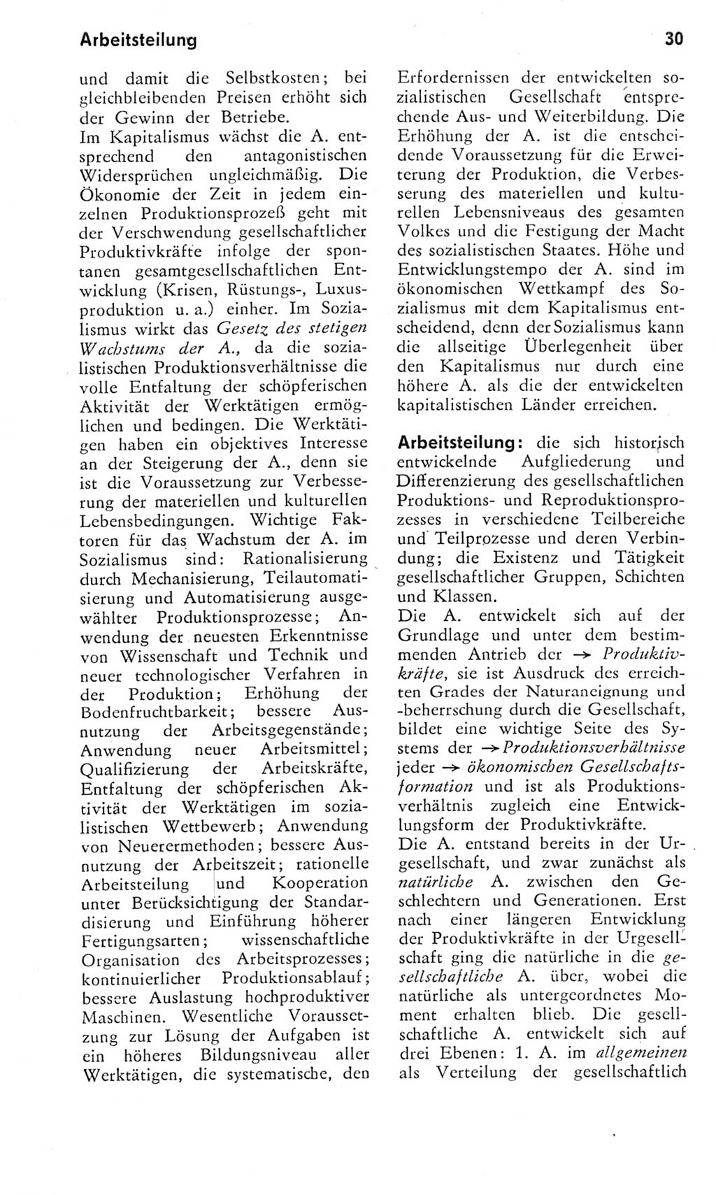 Kleines Wörterbuch der marxistisch-leninistischen Philosophie [Deutsche Demokratische Republik (DDR)] 1975, Seite 30 (Kl. Wb. ML Phil. DDR 1975, S. 30)