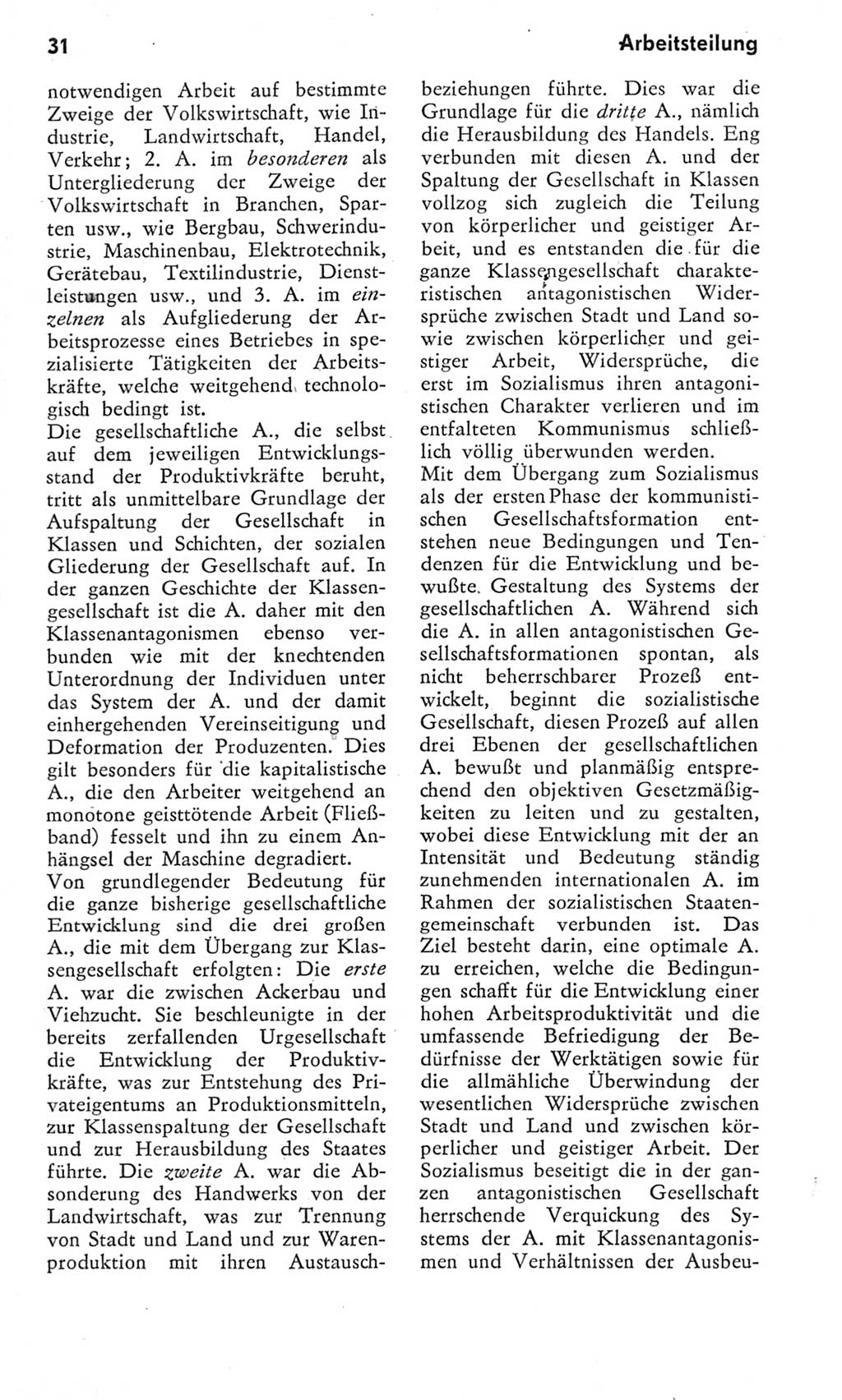 Kleines Wörterbuch der marxistisch-leninistischen Philosophie [Deutsche Demokratische Republik (DDR)] 1975, Seite 31 (Kl. Wb. ML Phil. DDR 1975, S. 31)