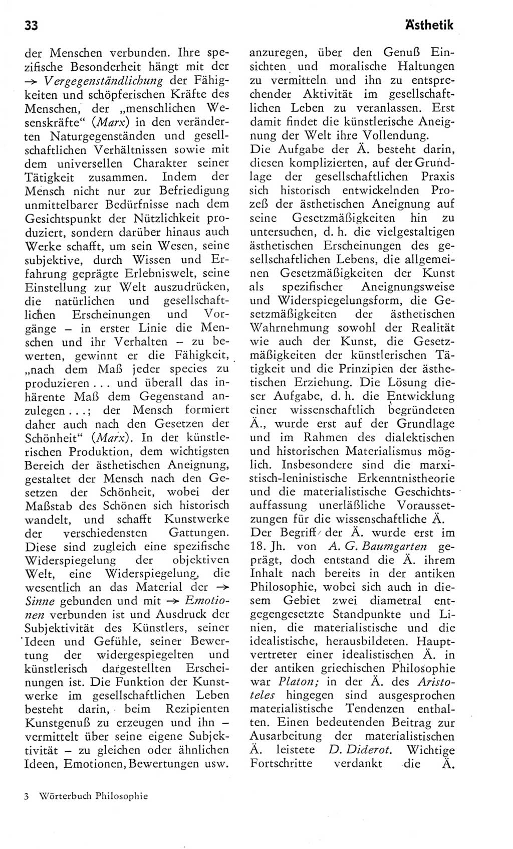 Kleines Wörterbuch der marxistisch-leninistischen Philosophie [Deutsche Demokratische Republik (DDR)] 1975, Seite 33 (Kl. Wb. ML Phil. DDR 1975, S. 33)