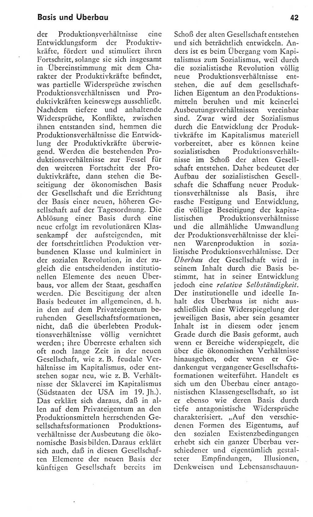 Kleines Wörterbuch der marxistisch-leninistischen Philosophie [Deutsche Demokratische Republik (DDR)] 1975, Seite 42 (Kl. Wb. ML Phil. DDR 1975, S. 42)