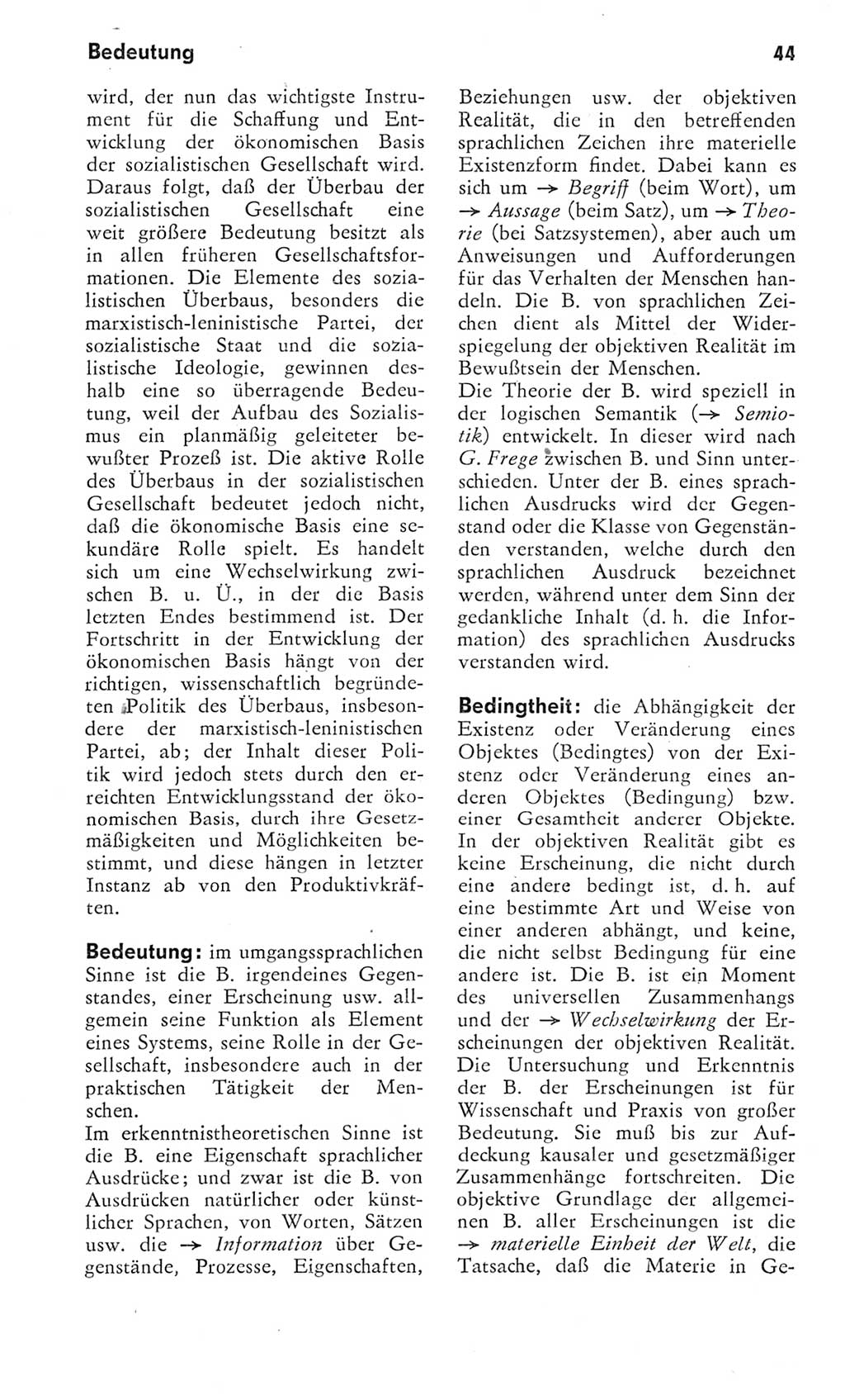 Kleines Wörterbuch der marxistisch-leninistischen Philosophie [Deutsche Demokratische Republik (DDR)] 1975, Seite 44 (Kl. Wb. ML Phil. DDR 1975, S. 44)