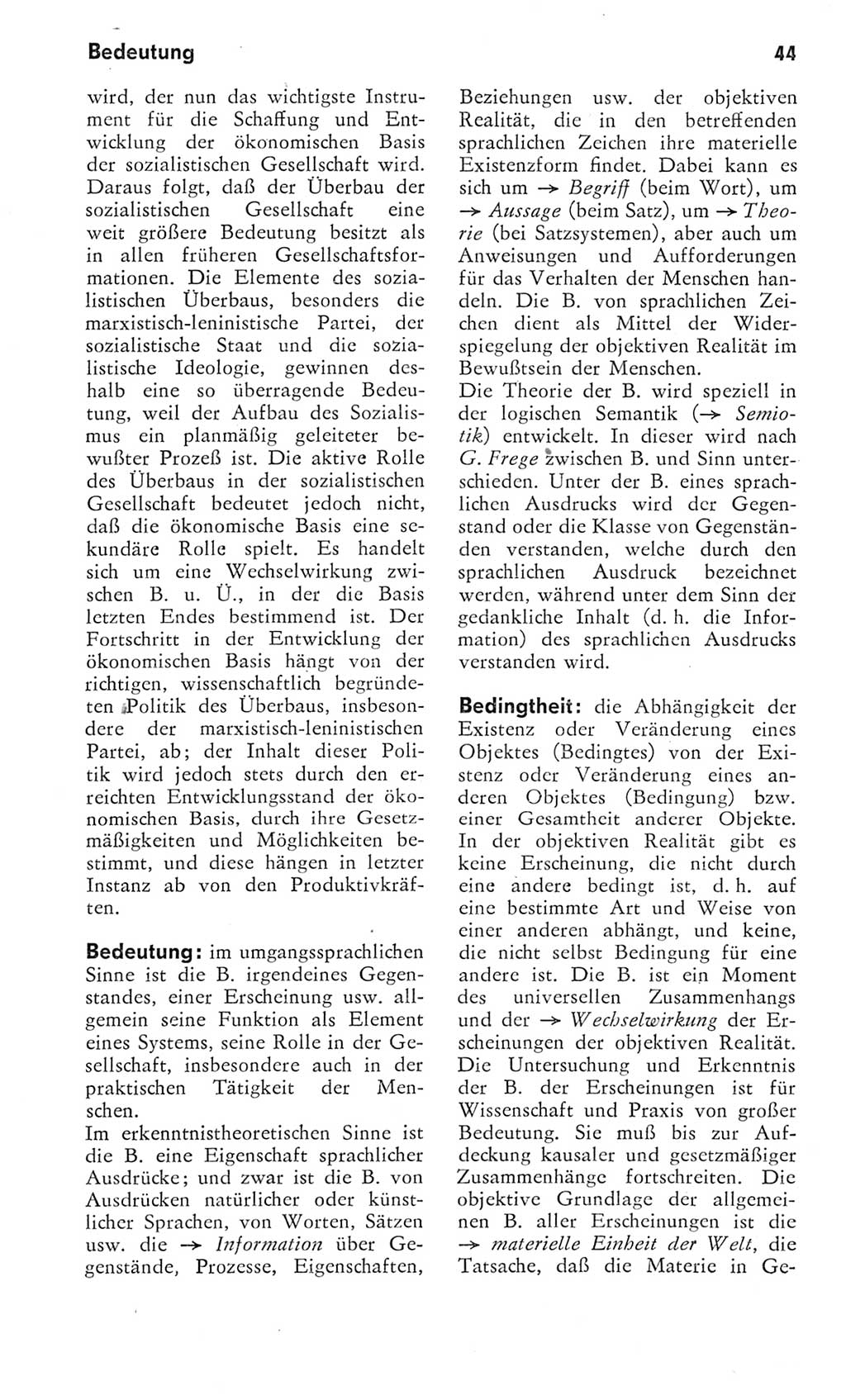Kleines Wörterbuch der marxistisch-leninistischen Philosophie [Deutsche Demokratische Republik (DDR)] 1975, Seite 44 (Kl. Wb. ML Phil. DDR 1975, S. 44)