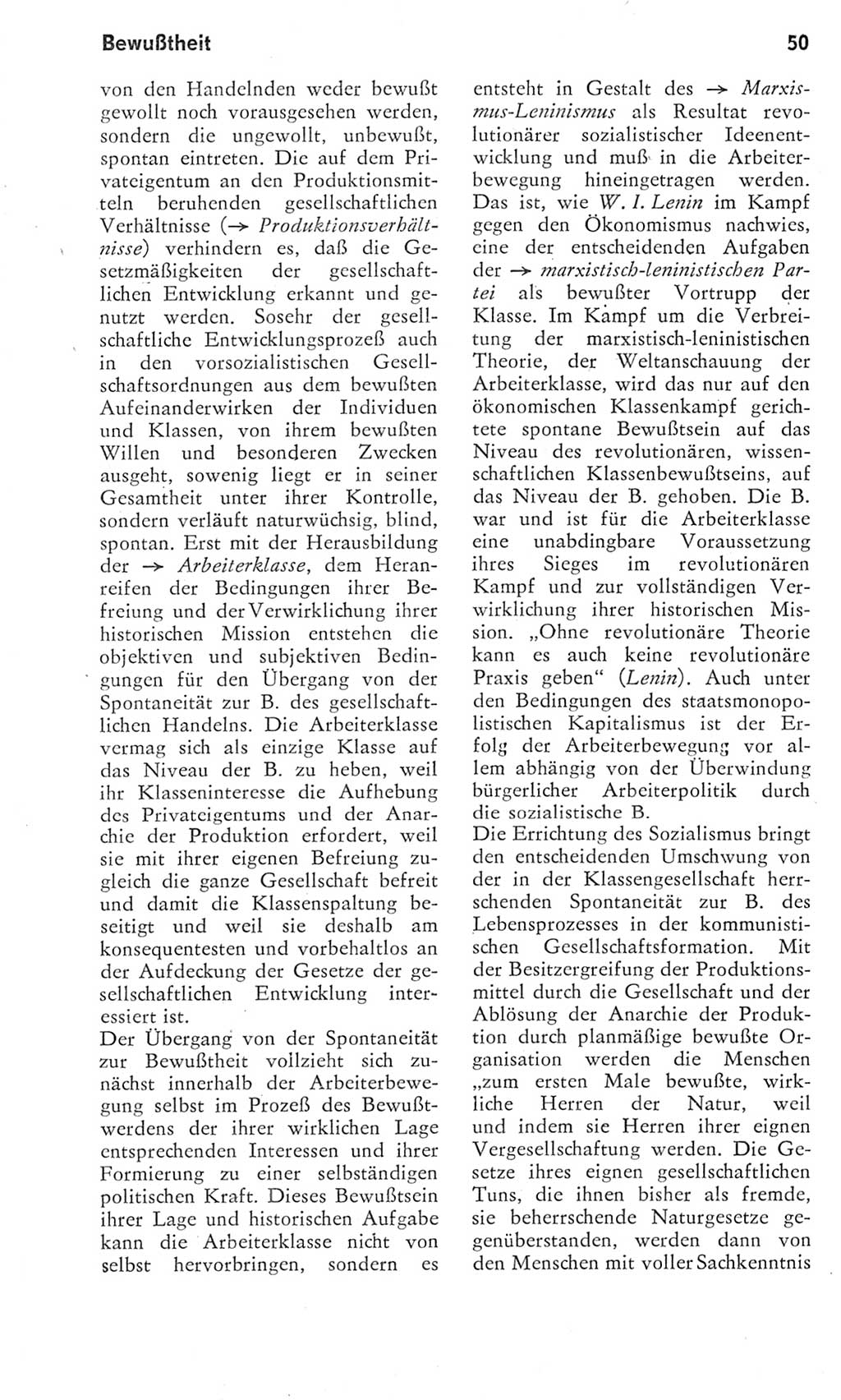 Kleines Wörterbuch der marxistisch-leninistischen Philosophie [Deutsche Demokratische Republik (DDR)] 1975, Seite 50 (Kl. Wb. ML Phil. DDR 1975, S. 50)