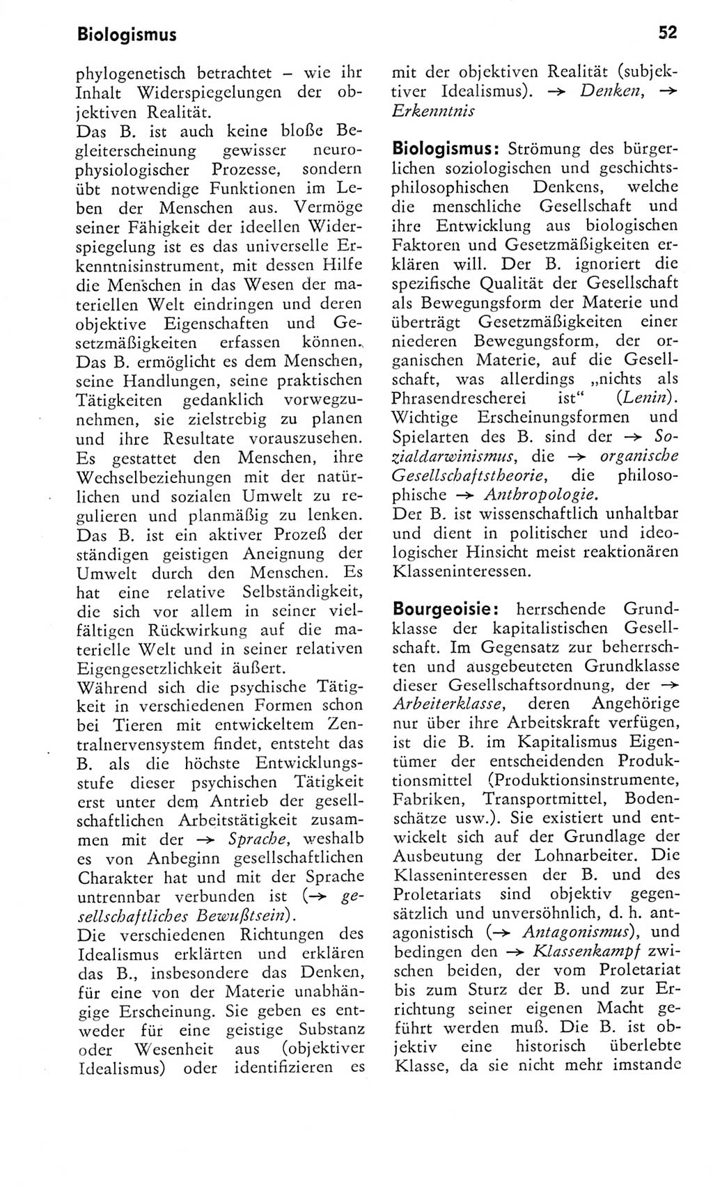 Kleines Wörterbuch der marxistisch-leninistischen Philosophie [Deutsche Demokratische Republik (DDR)] 1975, Seite 52 (Kl. Wb. ML Phil. DDR 1975, S. 52)