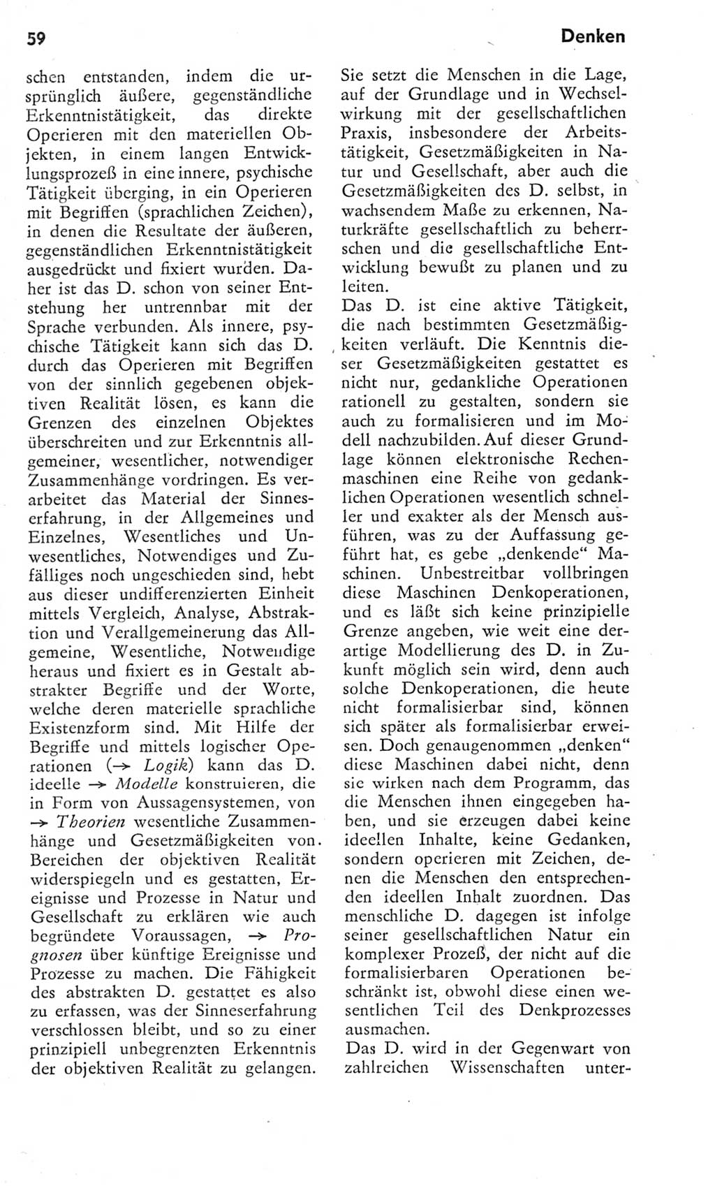 Kleines Wörterbuch der marxistisch-leninistischen Philosophie [Deutsche Demokratische Republik (DDR)] 1975, Seite 59 (Kl. Wb. ML Phil. DDR 1975, S. 59)