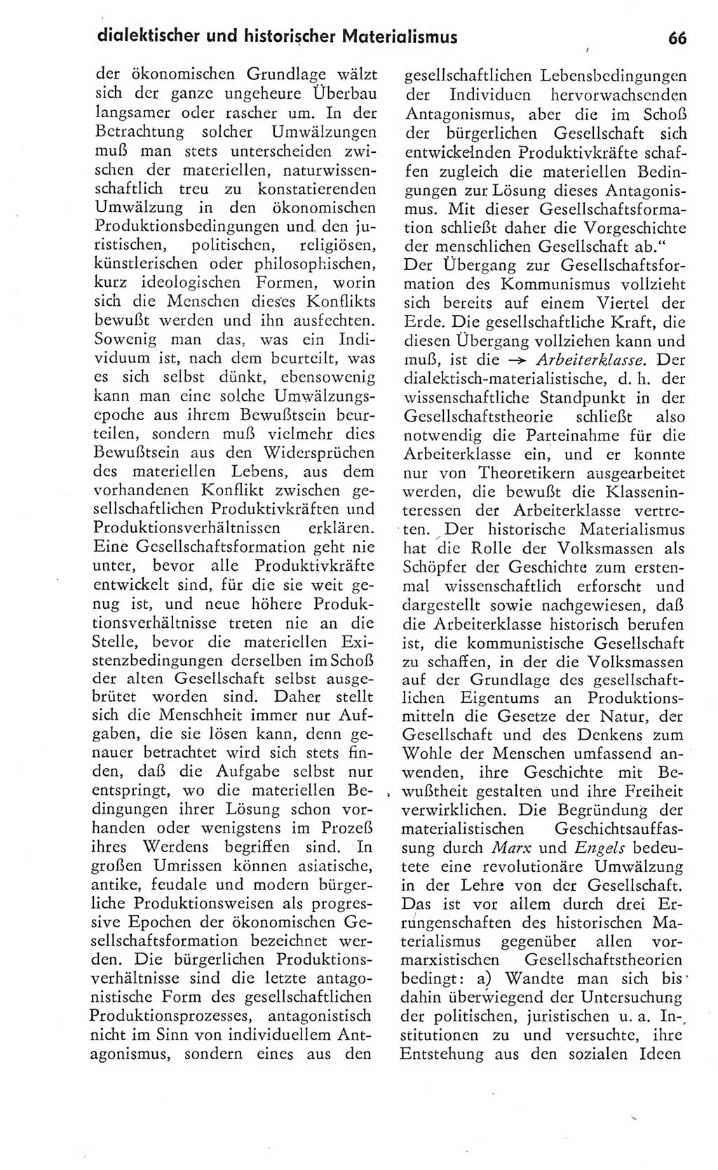 Kleines Wörterbuch der marxistisch-leninistischen Philosophie [Deutsche Demokratische Republik (DDR)] 1975, Seite 66 (Kl. Wb. ML Phil. DDR 1975, S. 66)