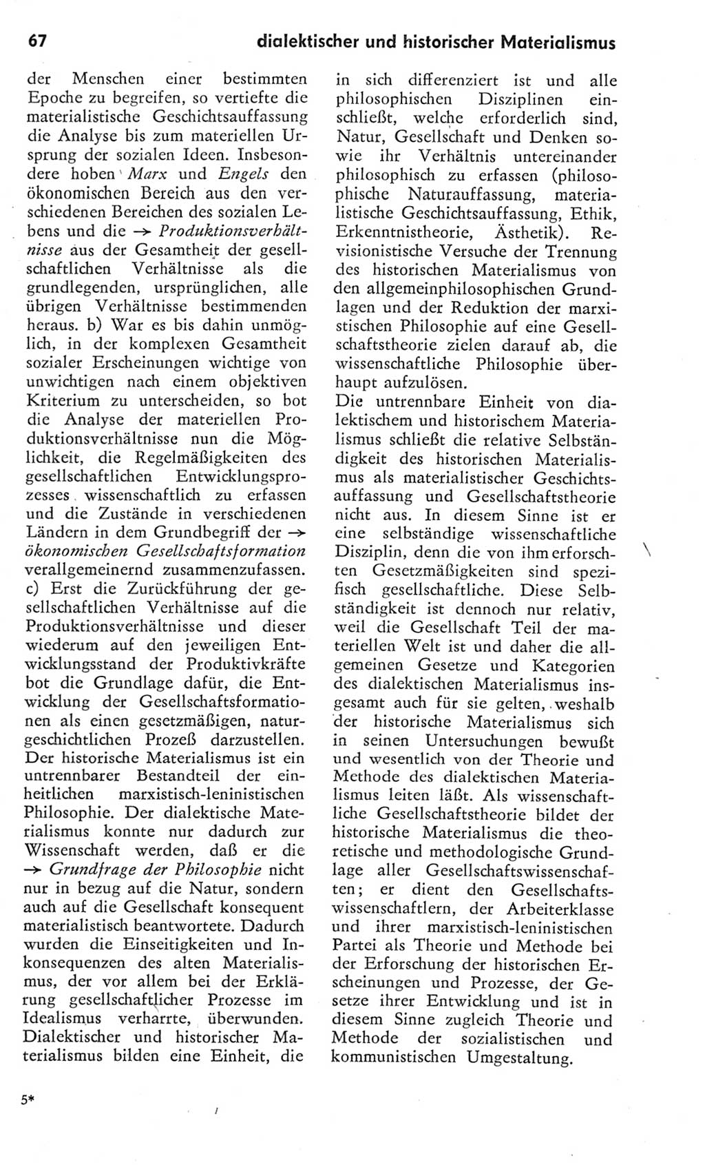 Kleines Wörterbuch der marxistisch-leninistischen Philosophie [Deutsche Demokratische Republik (DDR)] 1975, Seite 67 (Kl. Wb. ML Phil. DDR 1975, S. 67)