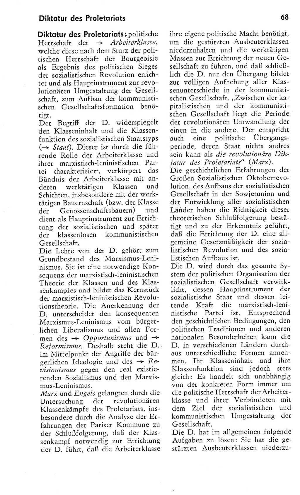 Kleines Wörterbuch der marxistisch-leninistischen Philosophie [Deutsche Demokratische Republik (DDR)] 1975, Seite 68 (Kl. Wb. ML Phil. DDR 1975, S. 68)