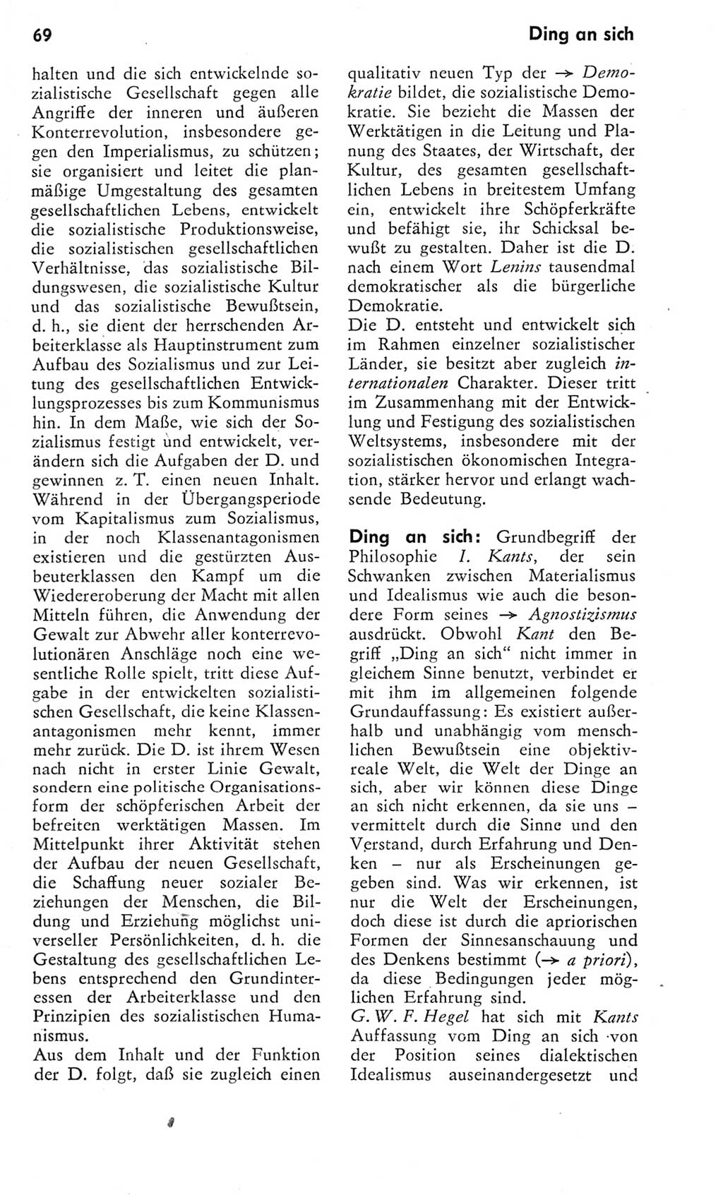 Kleines Wörterbuch der marxistisch-leninistischen Philosophie [Deutsche Demokratische Republik (DDR)] 1975, Seite 69 (Kl. Wb. ML Phil. DDR 1975, S. 69)