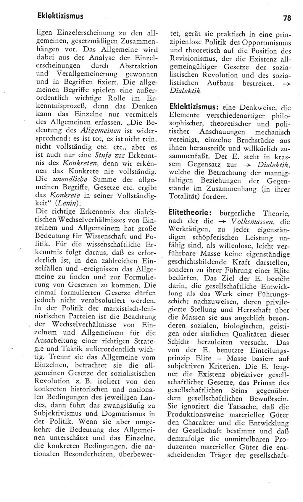 Kleines Wörterbuch der marxistisch-leninistischen Philosophie [Deutsche Demokratische Republik (DDR)] 1975, Seite 78 (Kl. Wb. ML Phil. DDR 1975, S. 78)
