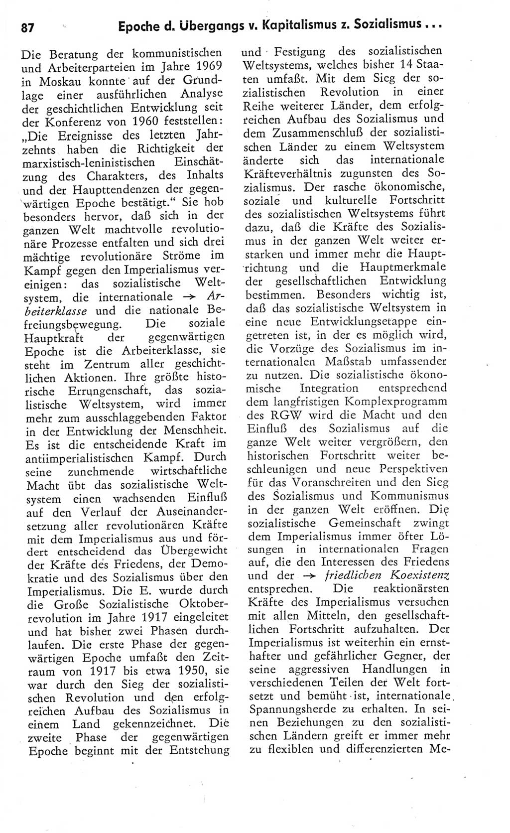 Kleines Wörterbuch der marxistisch-leninistischen Philosophie [Deutsche Demokratische Republik (DDR)] 1975, Seite 87 (Kl. Wb. ML Phil. DDR 1975, S. 87)