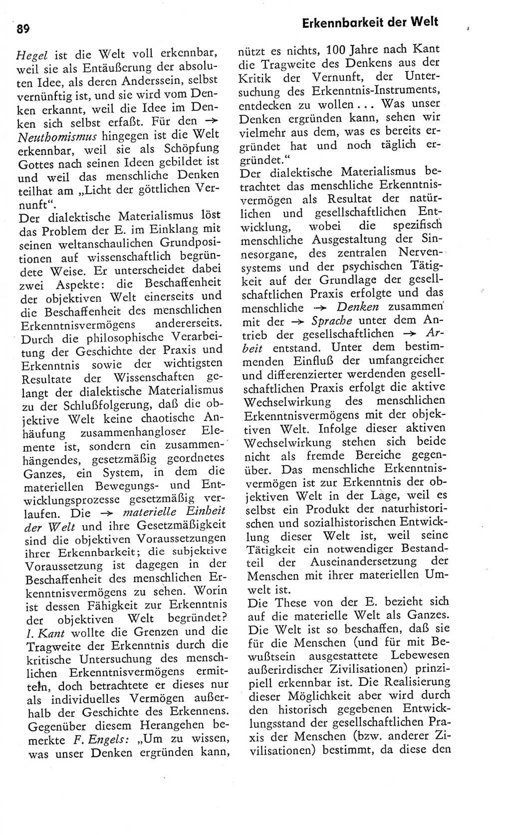 Kleines Wörterbuch der marxistisch-leninistischen Philosophie [Deutsche Demokratische Republik (DDR)] 1975, Seite 89 (Kl. Wb. ML Phil. DDR 1975, S. 89)