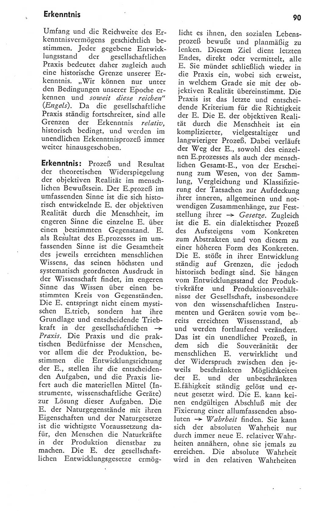 Kleines Wörterbuch der marxistisch-leninistischen Philosophie [Deutsche Demokratische Republik (DDR)] 1975, Seite 90 (Kl. Wb. ML Phil. DDR 1975, S. 90)