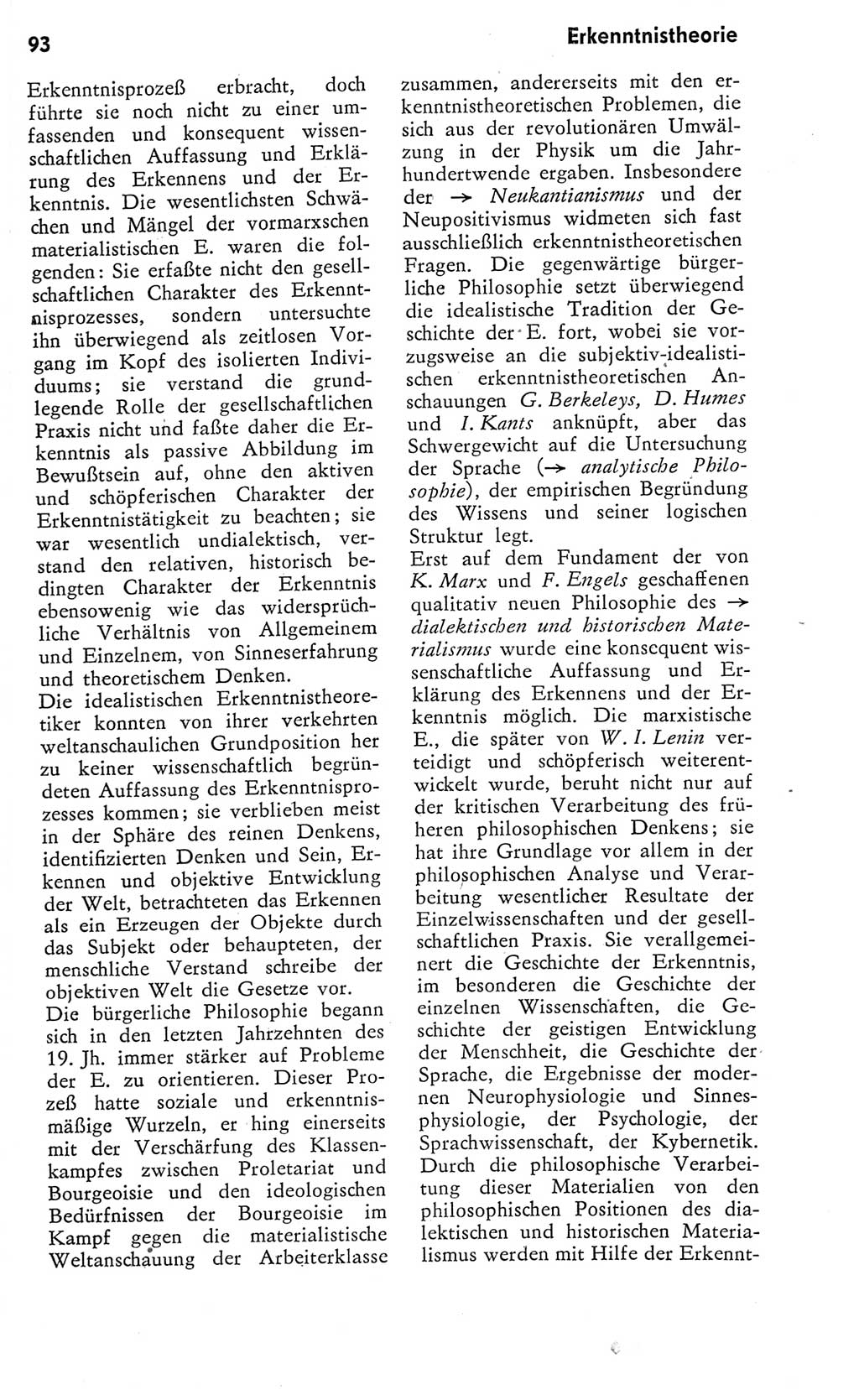 Kleines Wörterbuch der marxistisch-leninistischen Philosophie [Deutsche Demokratische Republik (DDR)] 1975, Seite 93 (Kl. Wb. ML Phil. DDR 1975, S. 93)