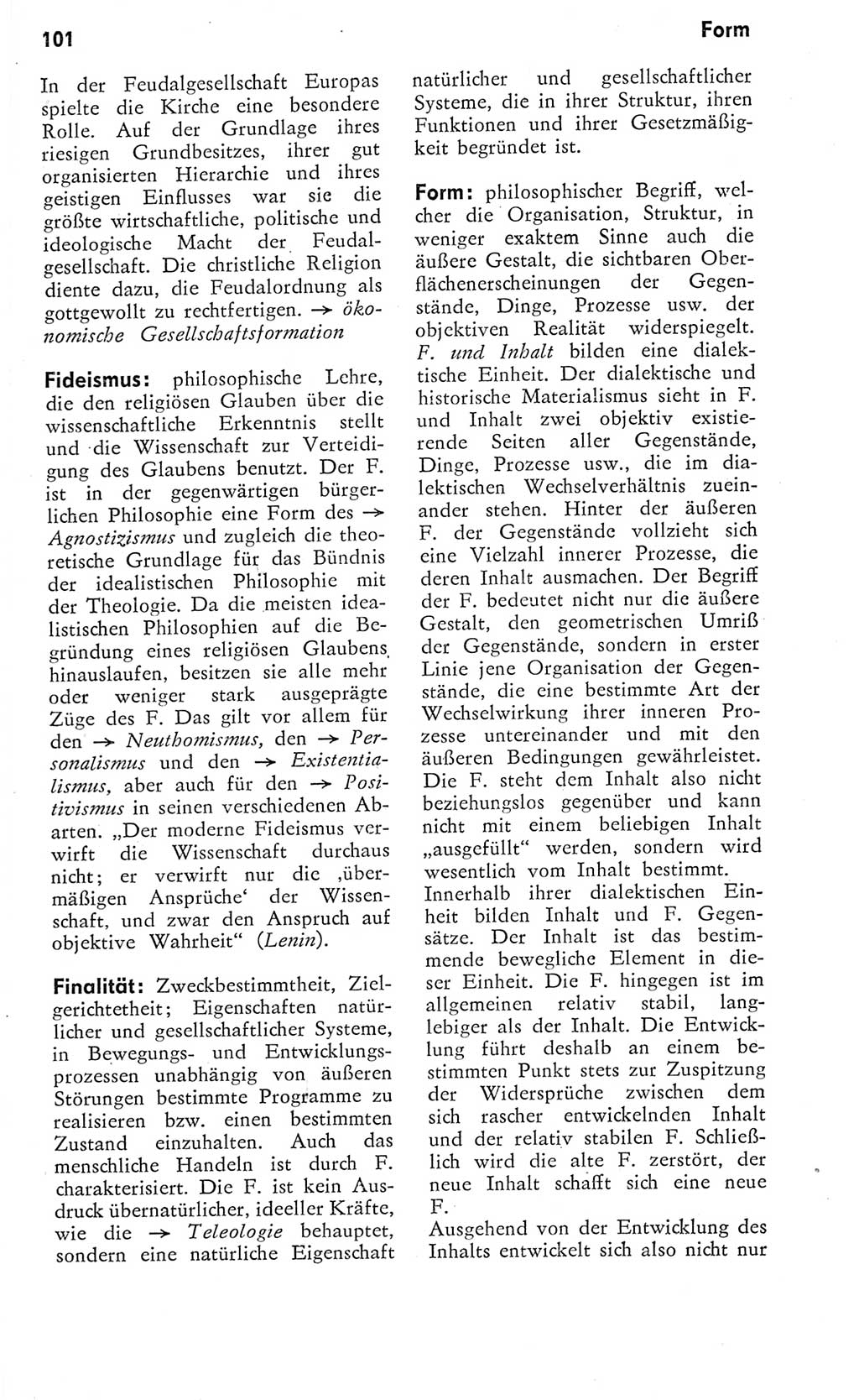 Kleines Wörterbuch der marxistisch-leninistischen Philosophie [Deutsche Demokratische Republik (DDR)] 1975, Seite 101 (Kl. Wb. ML Phil. DDR 1975, S. 101)