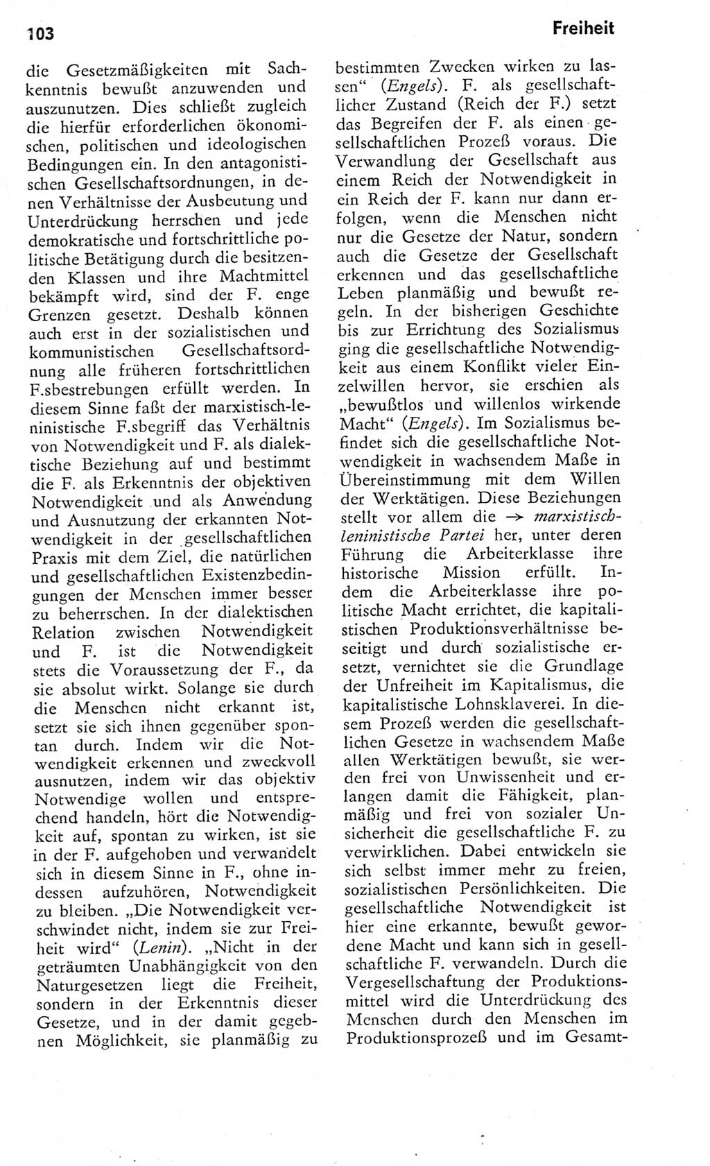 Kleines Wörterbuch der marxistisch-leninistischen Philosophie [Deutsche Demokratische Republik (DDR)] 1975, Seite 103 (Kl. Wb. ML Phil. DDR 1975, S. 103)