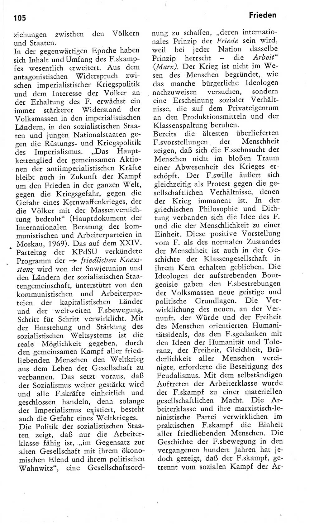 Kleines Wörterbuch der marxistisch-leninistischen Philosophie [Deutsche Demokratische Republik (DDR)] 1975, Seite 105 (Kl. Wb. ML Phil. DDR 1975, S. 105)