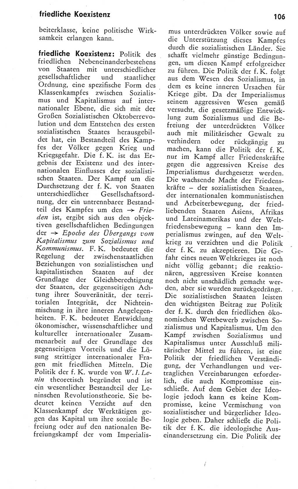 Kleines Wörterbuch der marxistisch-leninistischen Philosophie [Deutsche Demokratische Republik (DDR)] 1975, Seite 106 (Kl. Wb. ML Phil. DDR 1975, S. 106)