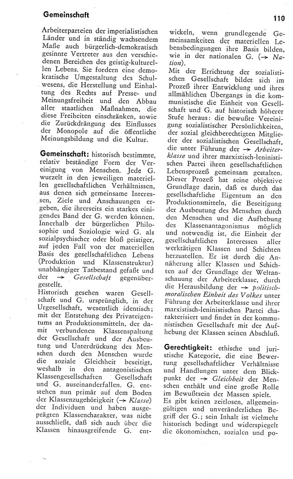 Kleines Wörterbuch der marxistisch-leninistischen Philosophie [Deutsche Demokratische Republik (DDR)] 1975, Seite 110 (Kl. Wb. ML Phil. DDR 1975, S. 110)