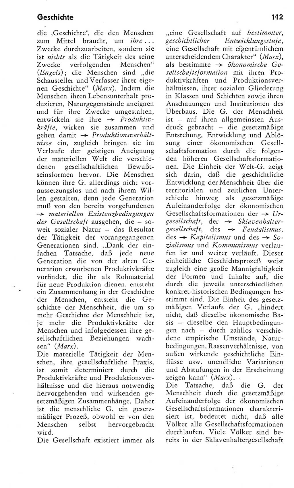Kleines Wörterbuch der marxistisch-leninistischen Philosophie [Deutsche Demokratische Republik (DDR)] 1975, Seite 112 (Kl. Wb. ML Phil. DDR 1975, S. 112)