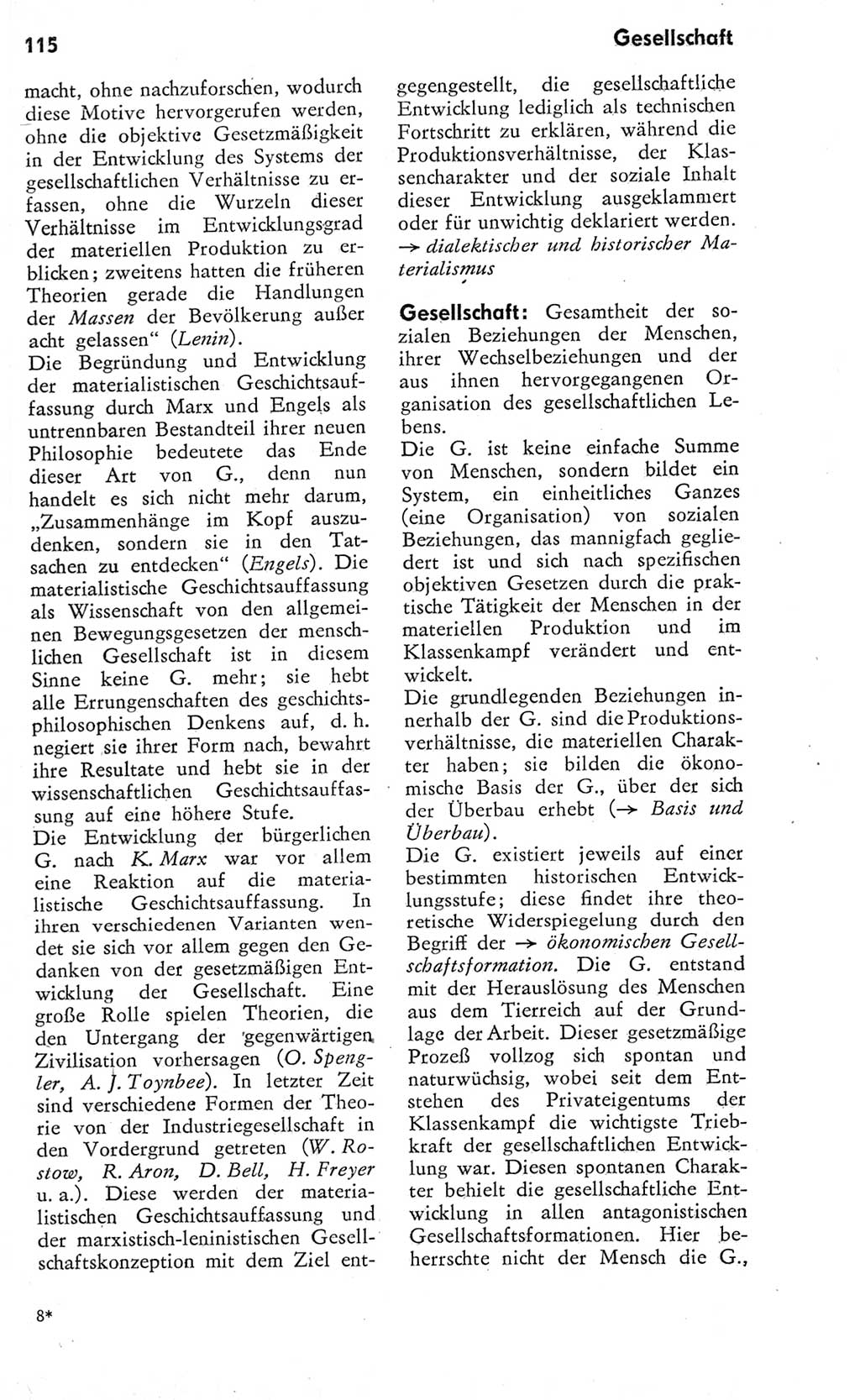 Kleines Wörterbuch der marxistisch-leninistischen Philosophie [Deutsche Demokratische Republik (DDR)] 1975, Seite 115 (Kl. Wb. ML Phil. DDR 1975, S. 115)