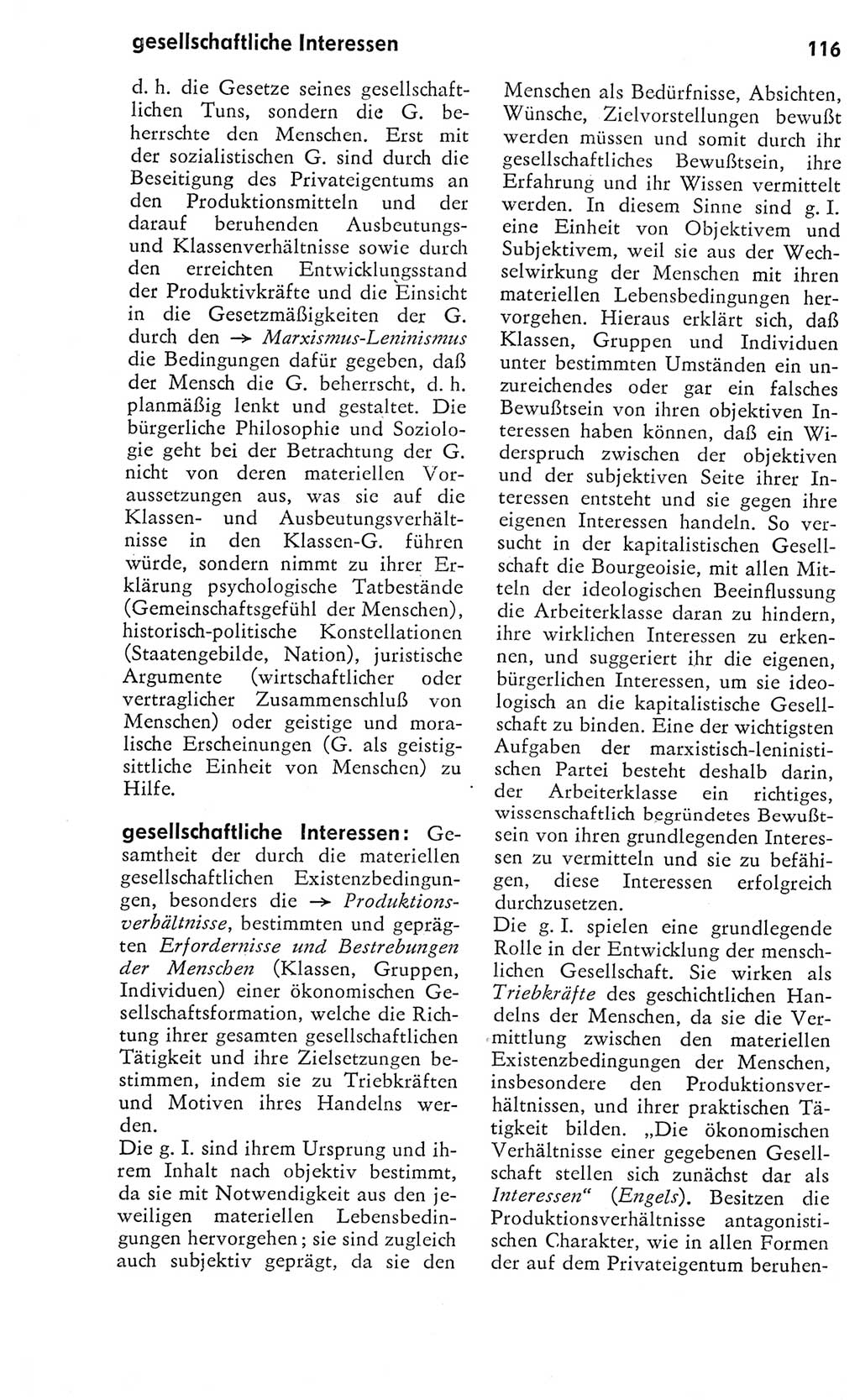 Kleines Wörterbuch der marxistisch-leninistischen Philosophie [Deutsche Demokratische Republik (DDR)] 1975, Seite 116 (Kl. Wb. ML Phil. DDR 1975, S. 116)