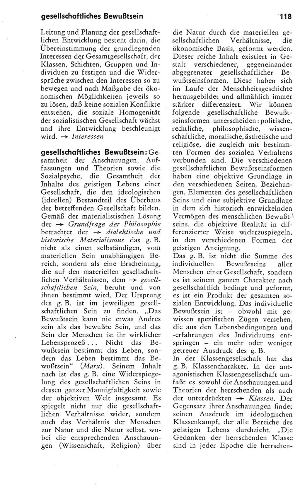 Kleines Wörterbuch der marxistisch-leninistischen Philosophie [Deutsche Demokratische Republik (DDR)] 1975, Seite 118 (Kl. Wb. ML Phil. DDR 1975, S. 118)