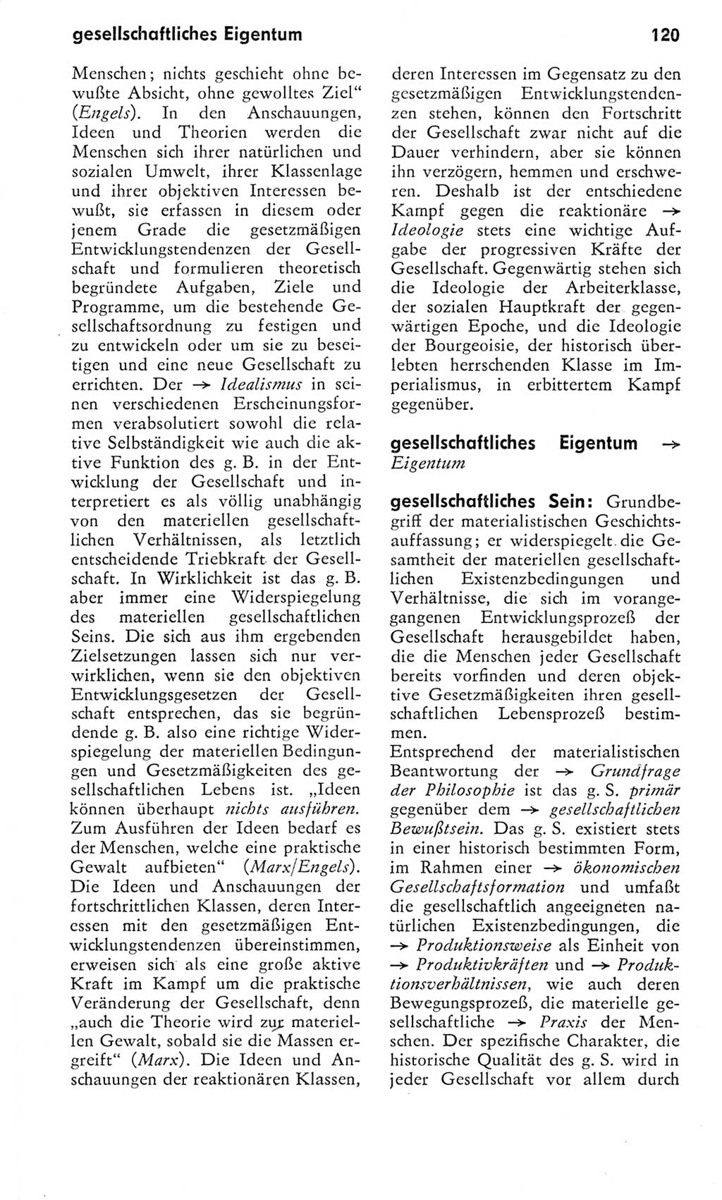 Kleines Wörterbuch der marxistisch-leninistischen Philosophie [Deutsche Demokratische Republik (DDR)] 1975, Seite 120 (Kl. Wb. ML Phil. DDR 1975, S. 120)