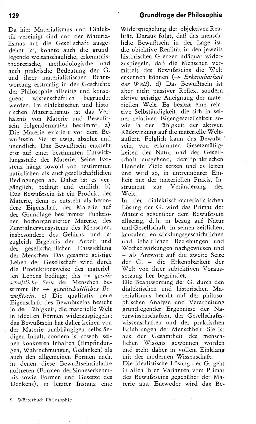 Kleines Wörterbuch der marxistisch-leninistischen Philosophie [Deutsche Demokratische Republik (DDR)] 1975, Seite 129 (Kl. Wb. ML Phil. DDR 1975, S. 129)