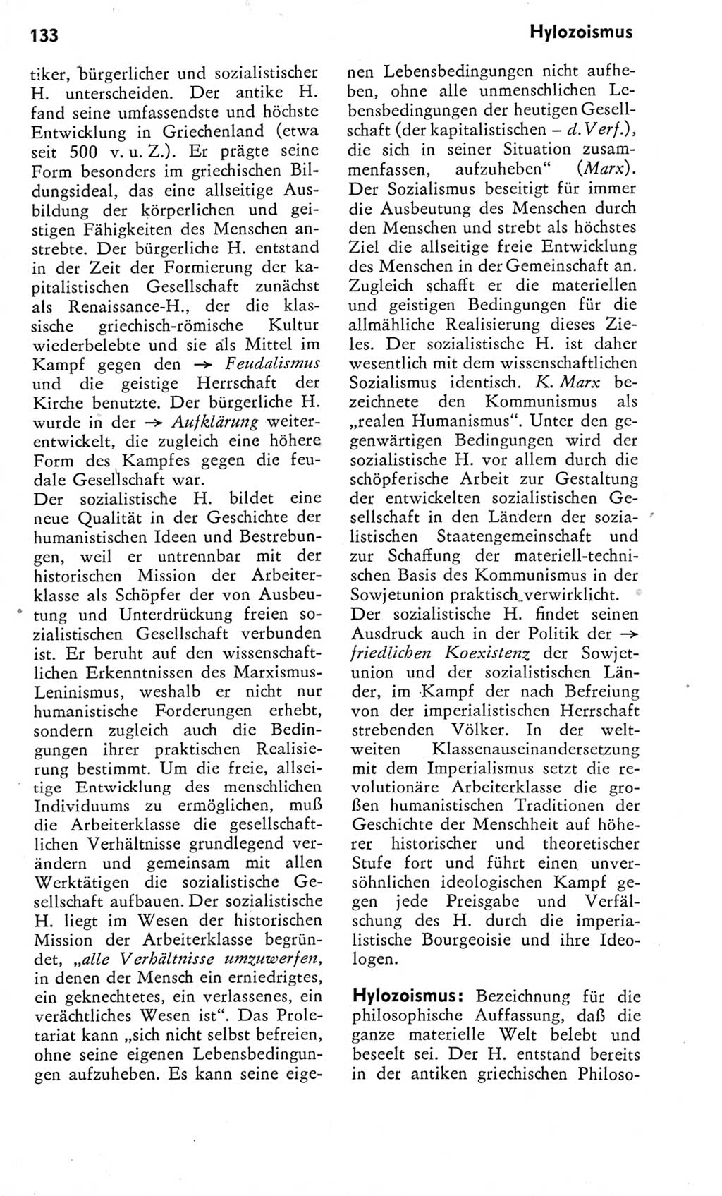 Kleines Wörterbuch der marxistisch-leninistischen Philosophie [Deutsche Demokratische Republik (DDR)] 1975, Seite 133 (Kl. Wb. ML Phil. DDR 1975, S. 133)