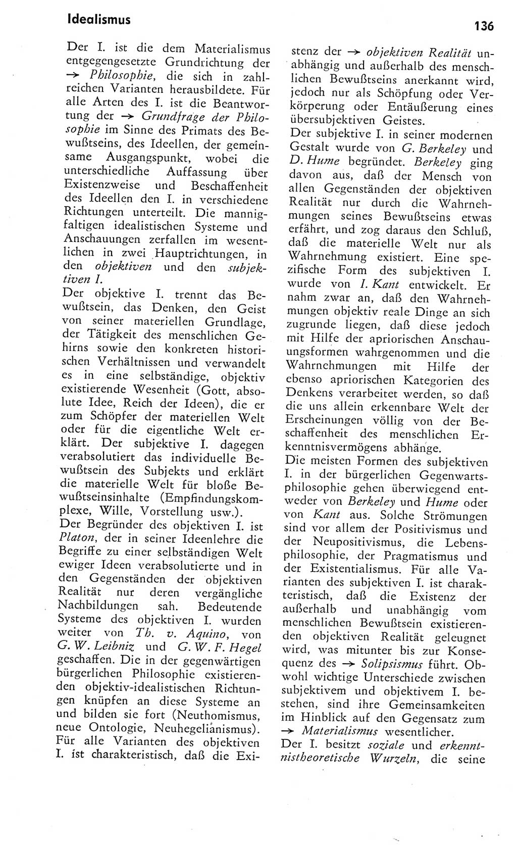 Kleines Wörterbuch der marxistisch-leninistischen Philosophie [Deutsche Demokratische Republik (DDR)] 1975, Seite 136 (Kl. Wb. ML Phil. DDR 1975, S. 136)