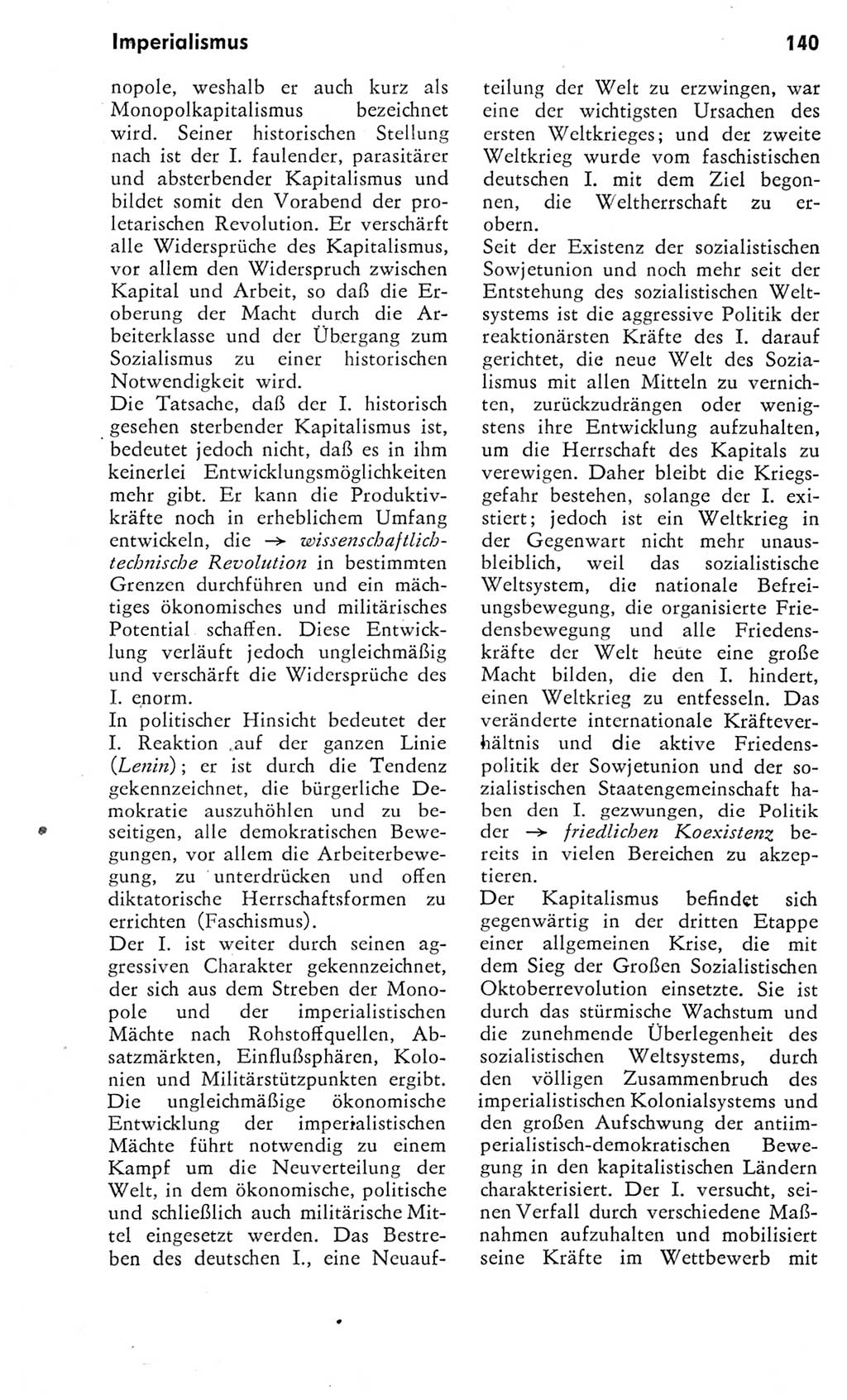 Kleines Wörterbuch der marxistisch-leninistischen Philosophie [Deutsche Demokratische Republik (DDR)] 1975, Seite 140 (Kl. Wb. ML Phil. DDR 1975, S. 140)