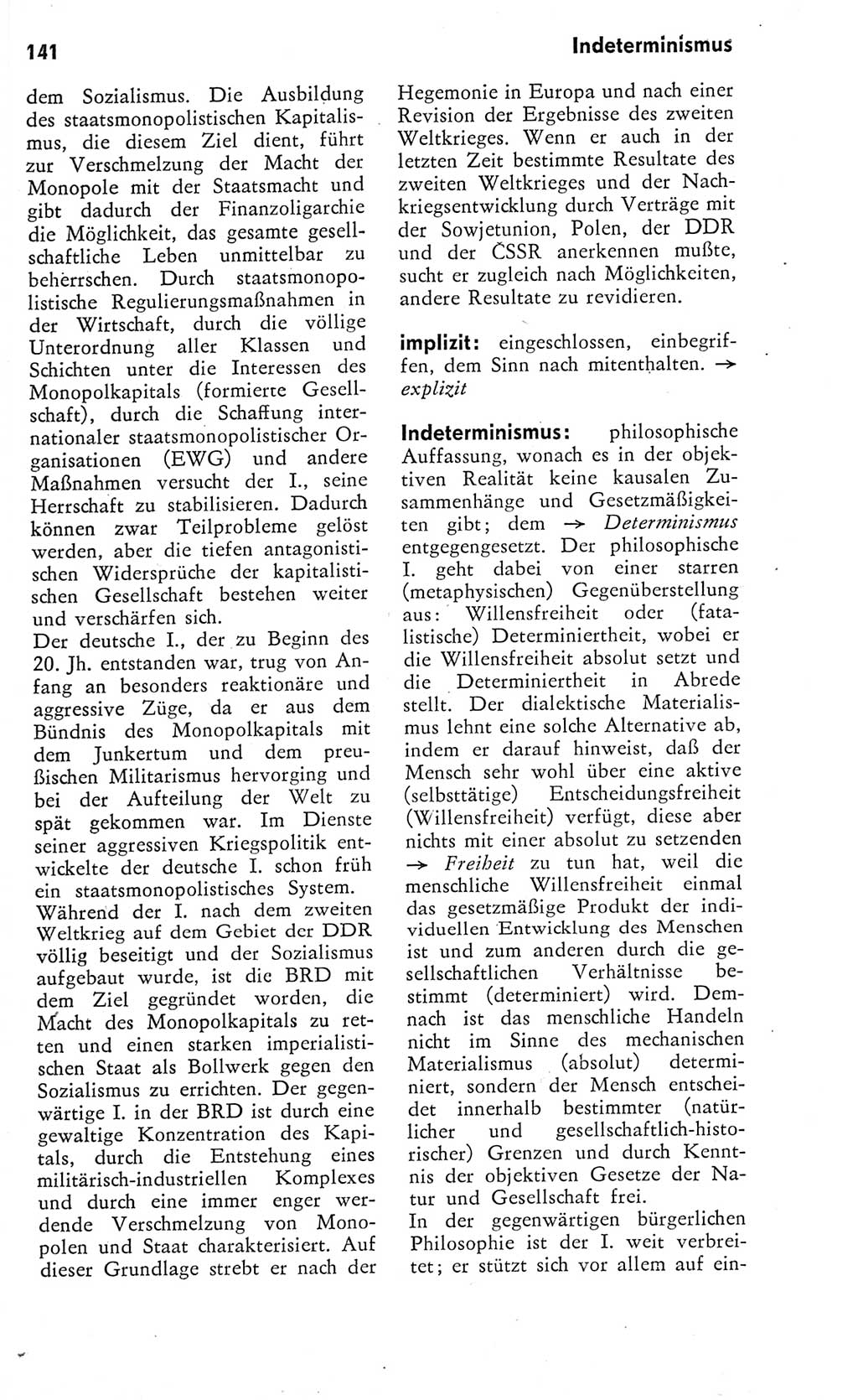 Kleines Wörterbuch der marxistisch-leninistischen Philosophie [Deutsche Demokratische Republik (DDR)] 1975, Seite 141 (Kl. Wb. ML Phil. DDR 1975, S. 141)