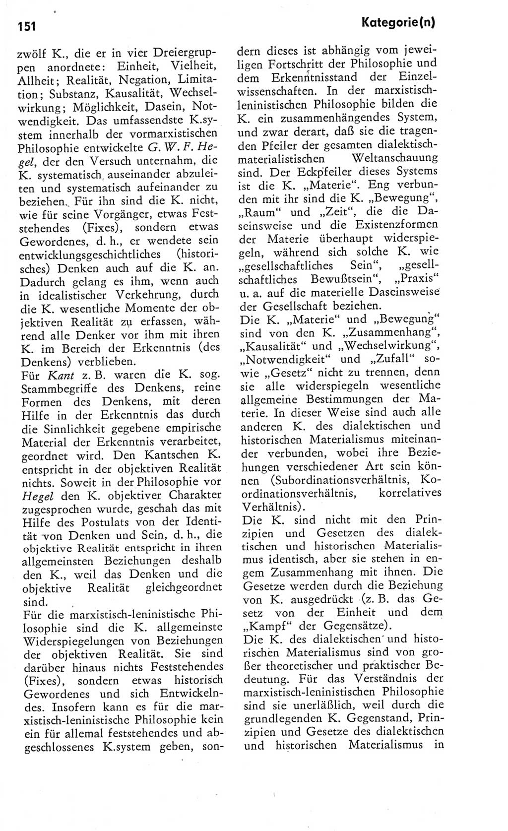 Kleines Wörterbuch der marxistisch-leninistischen Philosophie [Deutsche Demokratische Republik (DDR)] 1975, Seite 151 (Kl. Wb. ML Phil. DDR 1975, S. 151)