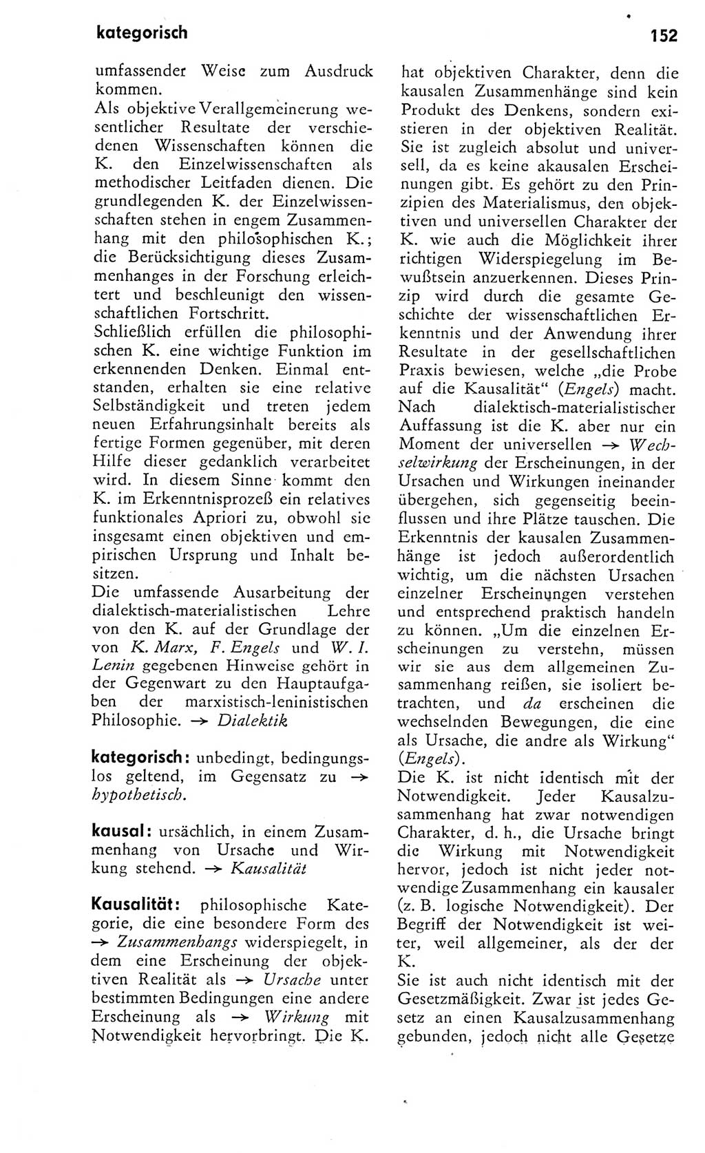 Kleines Wörterbuch der marxistisch-leninistischen Philosophie [Deutsche Demokratische Republik (DDR)] 1975, Seite 152 (Kl. Wb. ML Phil. DDR 1975, S. 152)