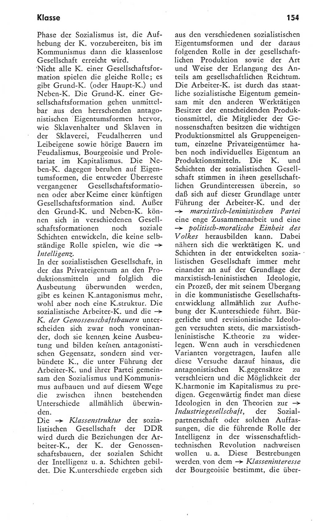 Kleines Wörterbuch der marxistisch-leninistischen Philosophie [Deutsche Demokratische Republik (DDR)] 1975, Seite 154 (Kl. Wb. ML Phil. DDR 1975, S. 154)