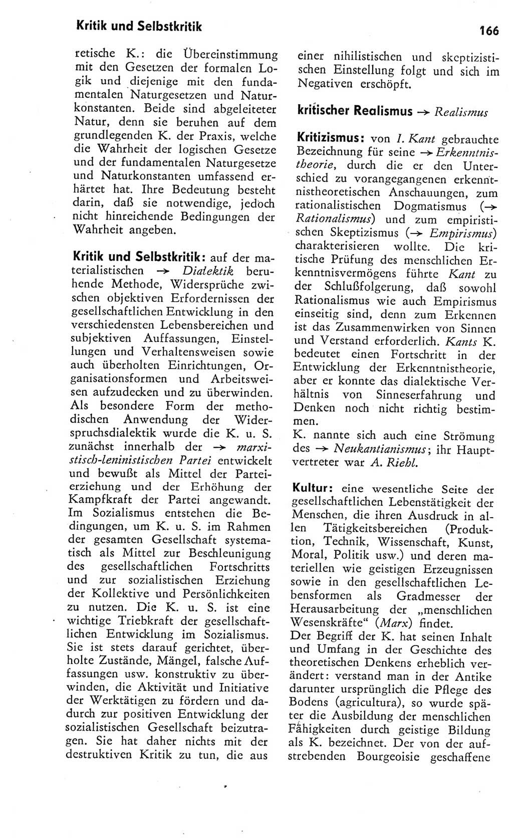 Kleines Wörterbuch der marxistisch-leninistischen Philosophie [Deutsche Demokratische Republik (DDR)] 1975, Seite 166 (Kl. Wb. ML Phil. DDR 1975, S. 166)